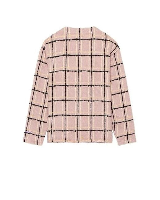 PLEASURES Sand Cardigan Purple | 100% Poliéster Fleece | Cuadros con flow