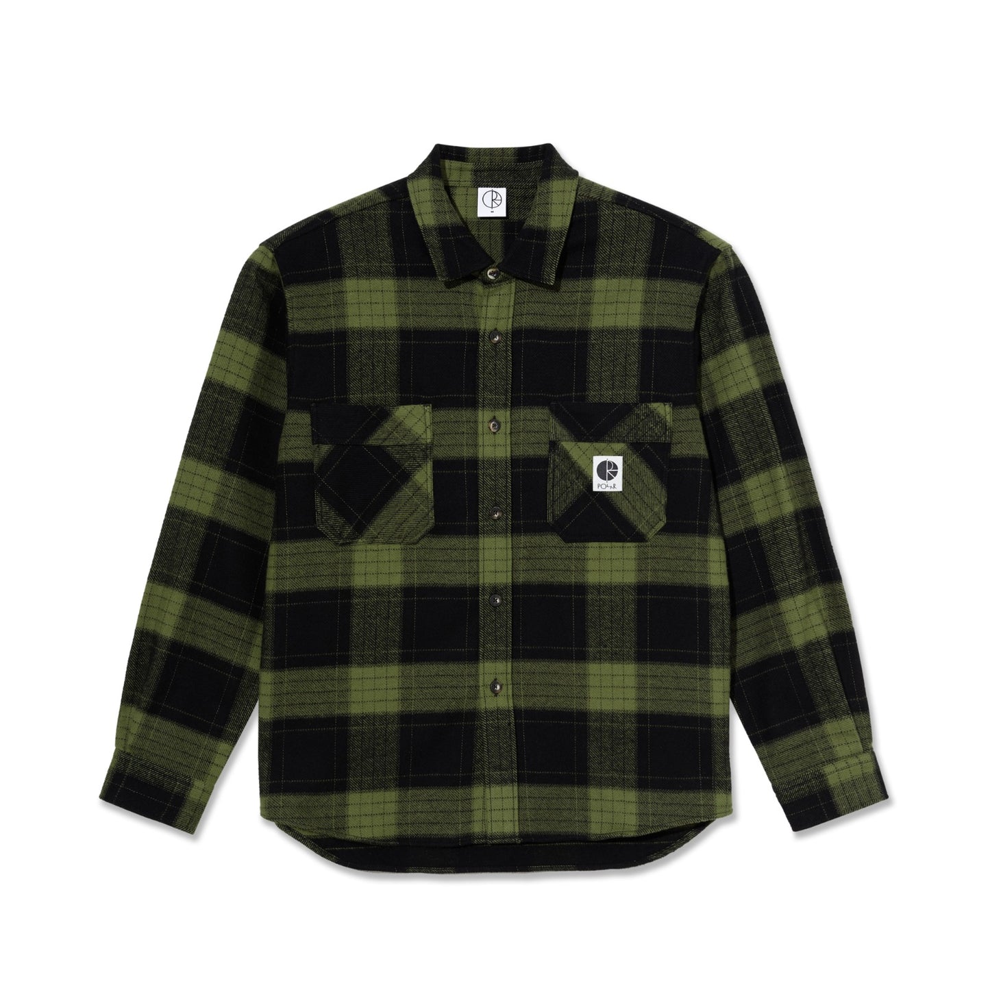 Polar Skate Co Mike L/S Flannel Shirt | Navy/Teal | 100% Algodón | Flow a Cuadros