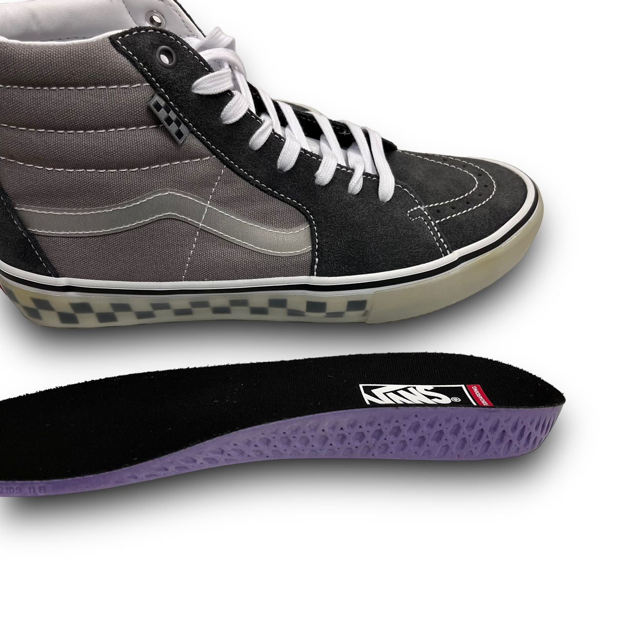 Vans ComfyCush Sk8-Hi Tape Mix Black/Frost Gray | Durabilidad Criolla + Amortiguación Revolucionaria