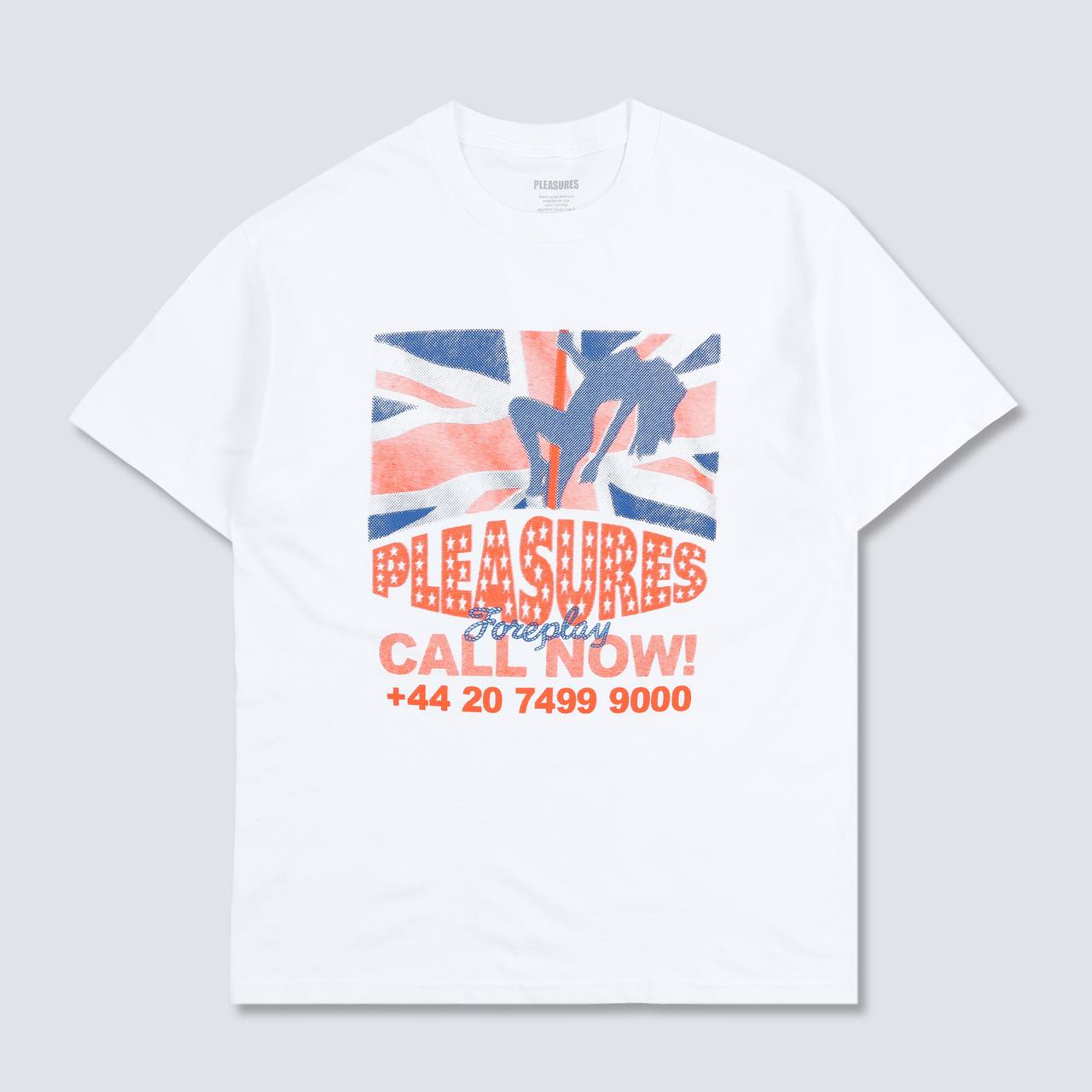 PLEASURES Call Now T-Shirt | White | 100% Cotton | Subversive Graphic Men's Streetwear