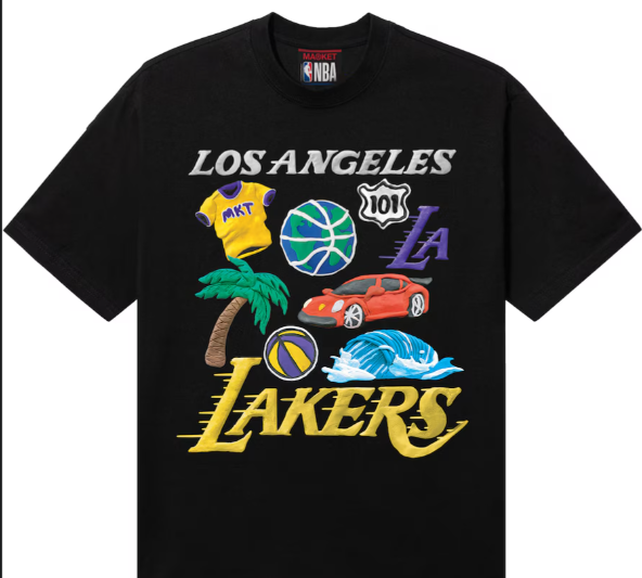 MARKET STUDIOS x NBA | Camiseta Lakers | Algodón 100% | Colección Oficial