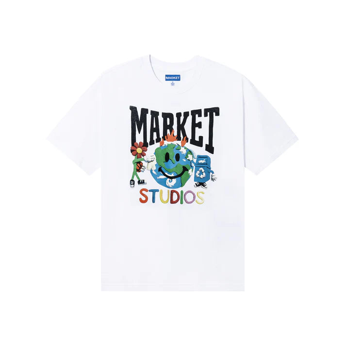 MARKET STUDIOS x Rubenowsky | Camiseta Smiley® Studios | Algodón 220 GSM | Arte Esculpido a Mano