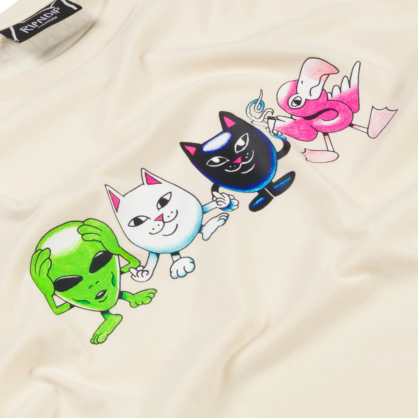 RIPNDIP | Bestie Gang Tee Natural | 100% Algodón 180 GSM | Streetwear POW Flagship