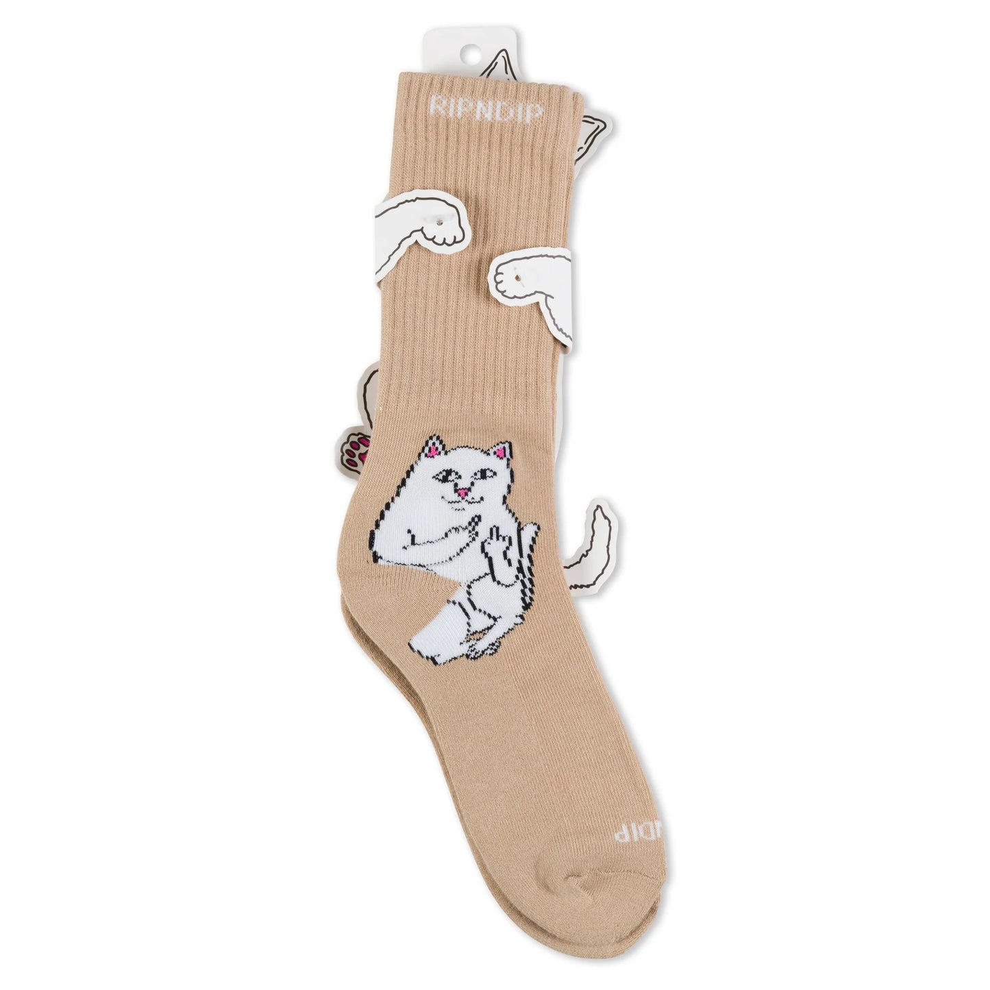 RIPNDIP | Calcetas Lord Nermal Almendra | Algodón 70% | Colección Essentials POW Flagship