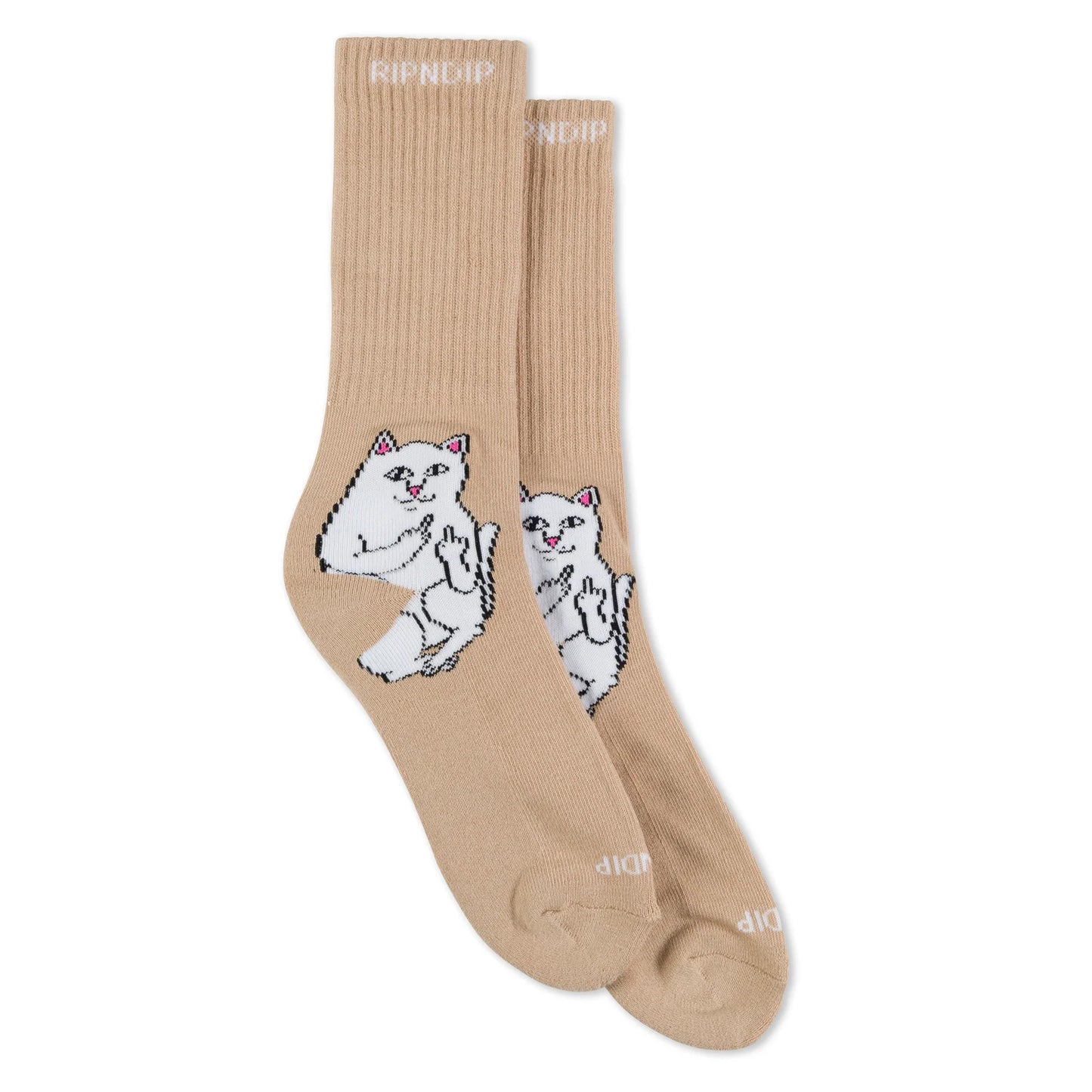 RIPNDIP | Calcetas Lord Nermal Almendra | Algodón 70% | Colección Essentials POW Flagship