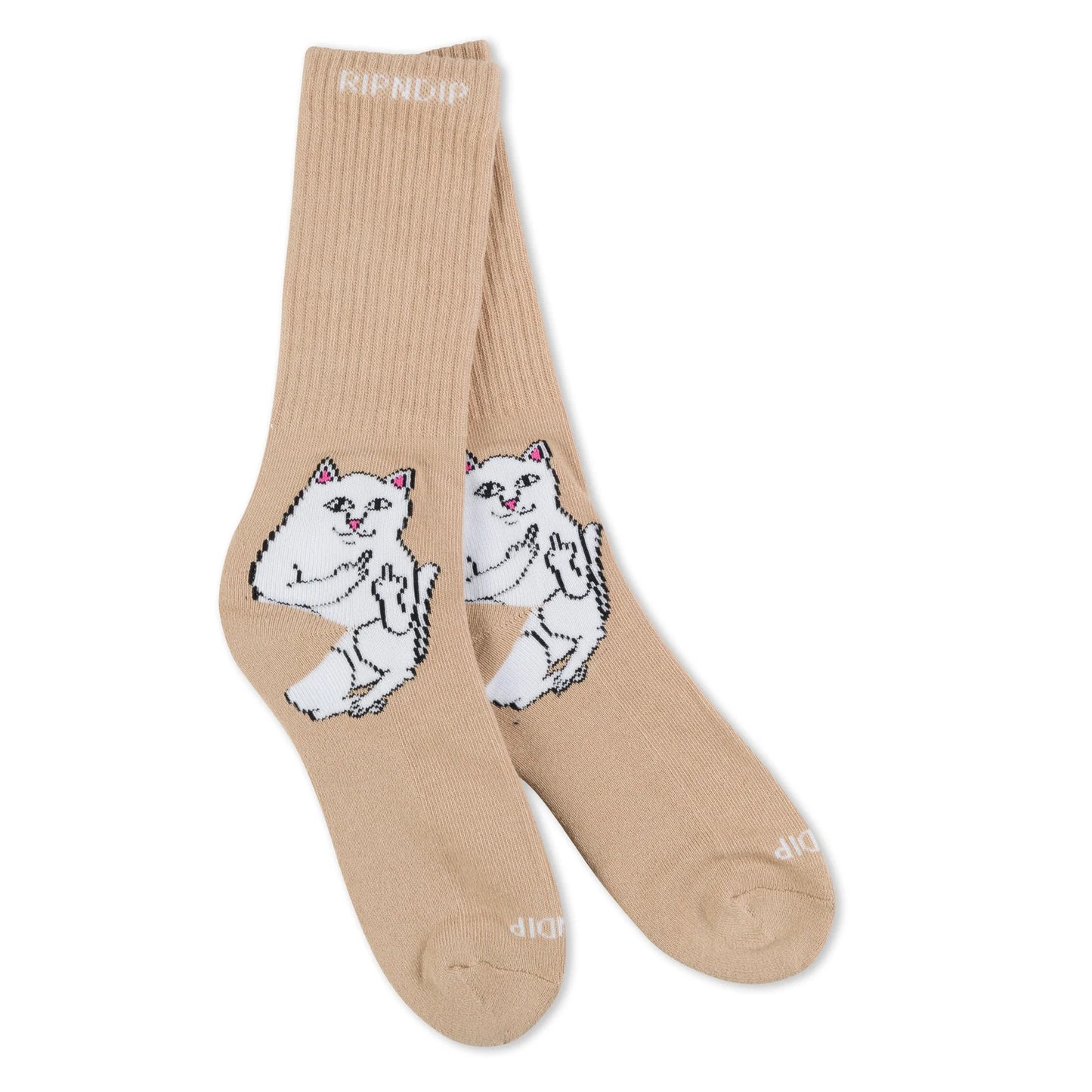 RIPNDIP | Calcetas Lord Nermal Almendra | Algodón 70% | Colección Essentials POW Flagship