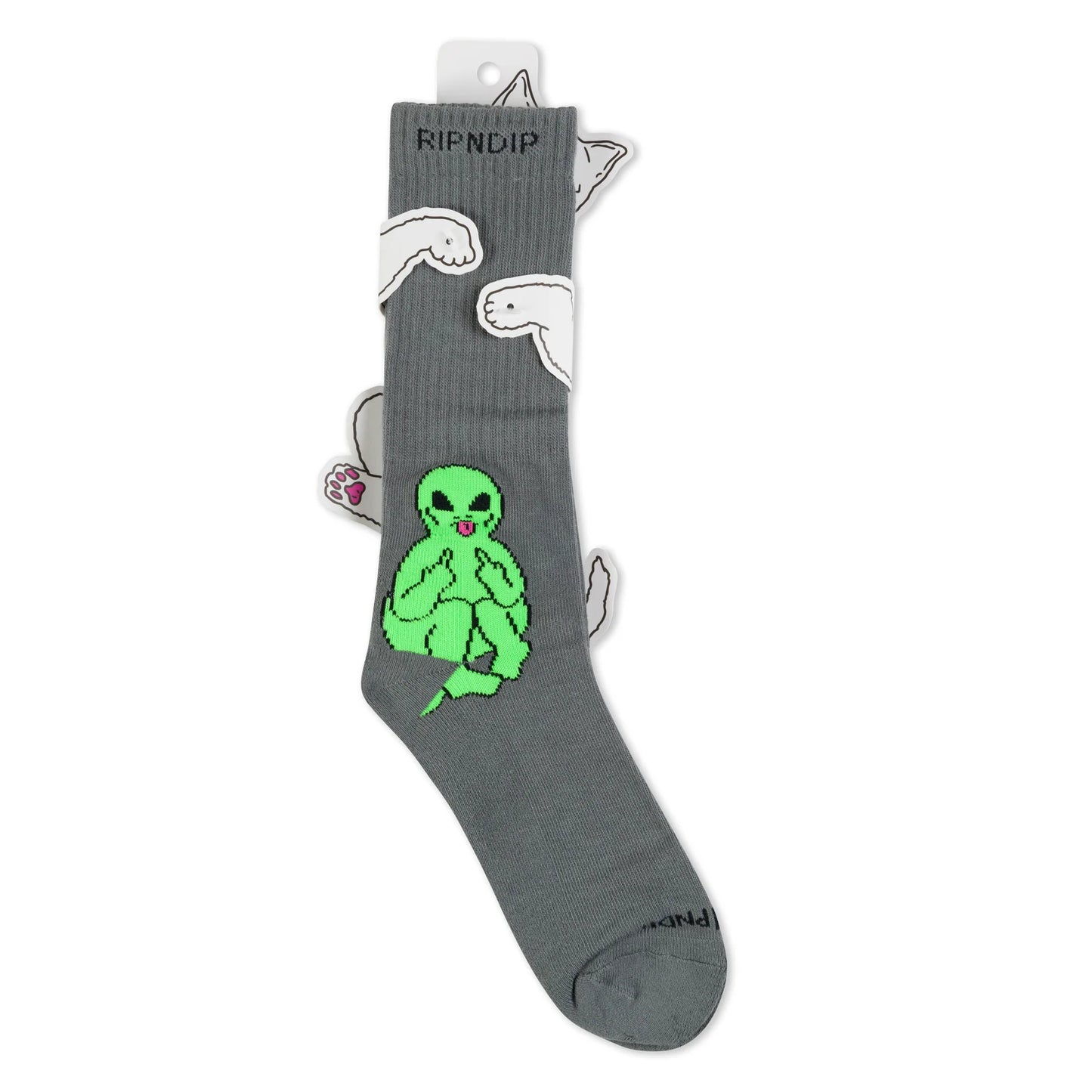 RIPNDIP| Calcetas Lord Alien Carbón | Algodón 70% | Colección Essentials POW Flagship