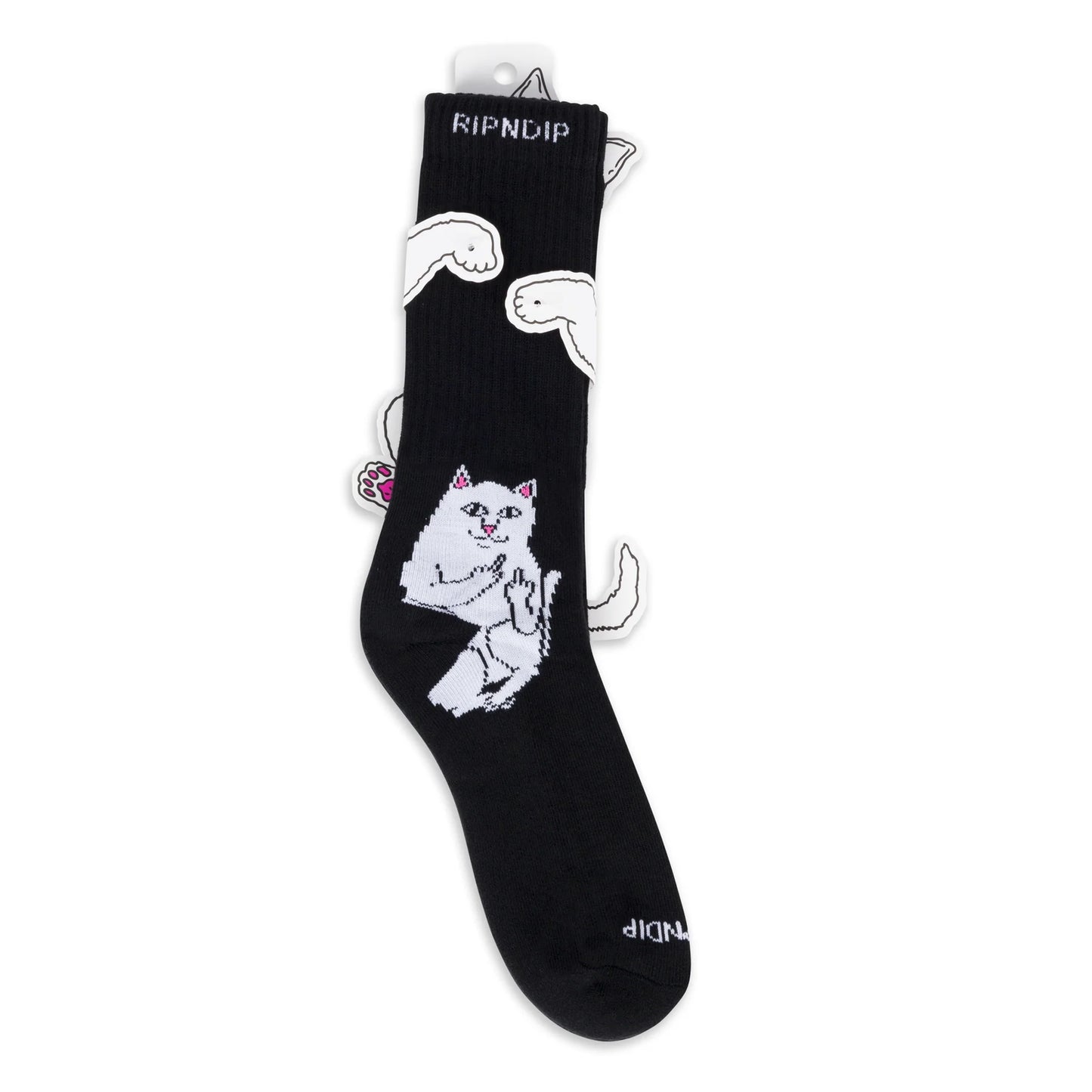 RIPNDIP | Calcetas Lord Nermal Negras | Algodón 70% | Colección Essentials Irreverentes POW Flagship