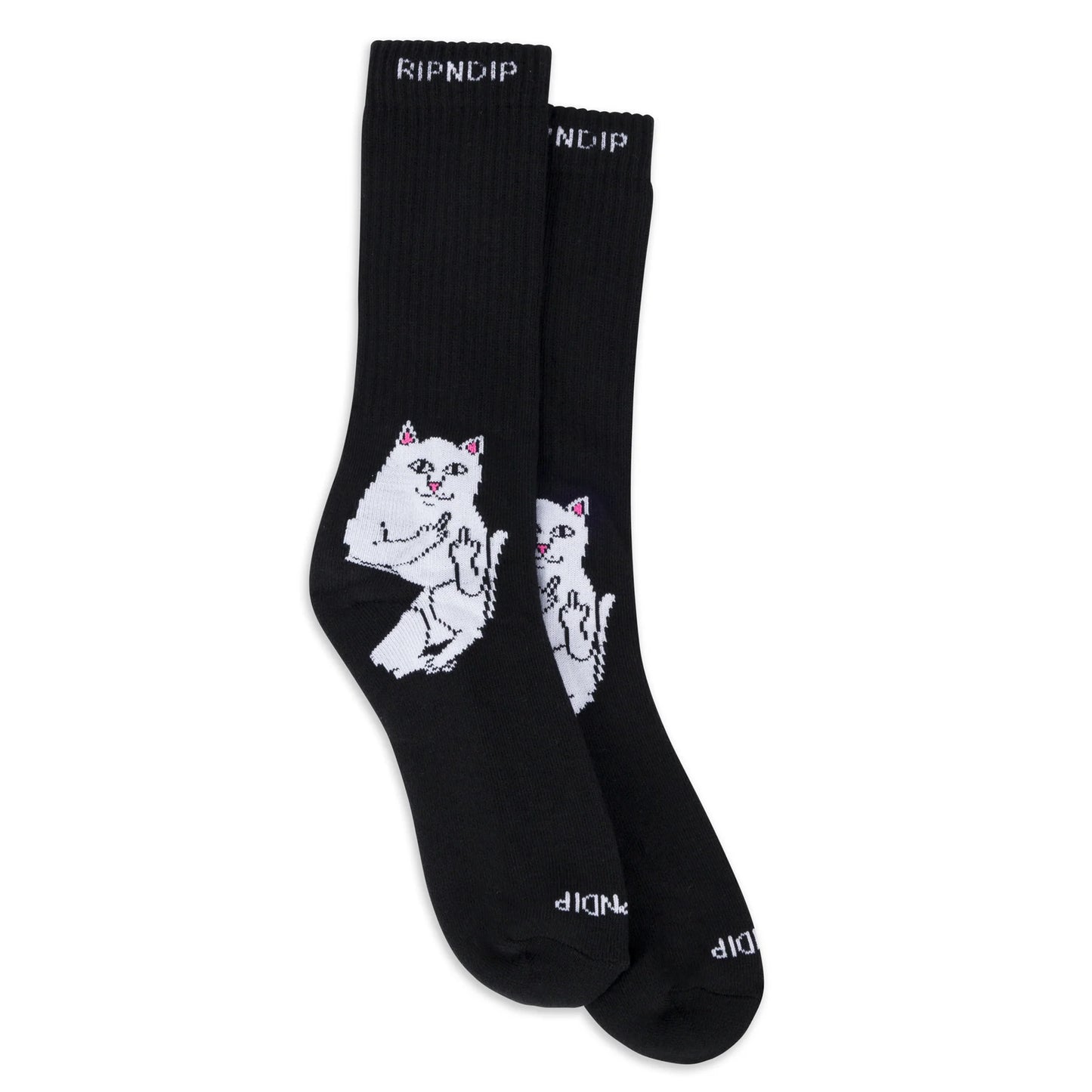 RIPNDIP | Calcetas Lord Nermal Negras | Algodón 70% | Colección Essentials Irreverentes POW Flagship