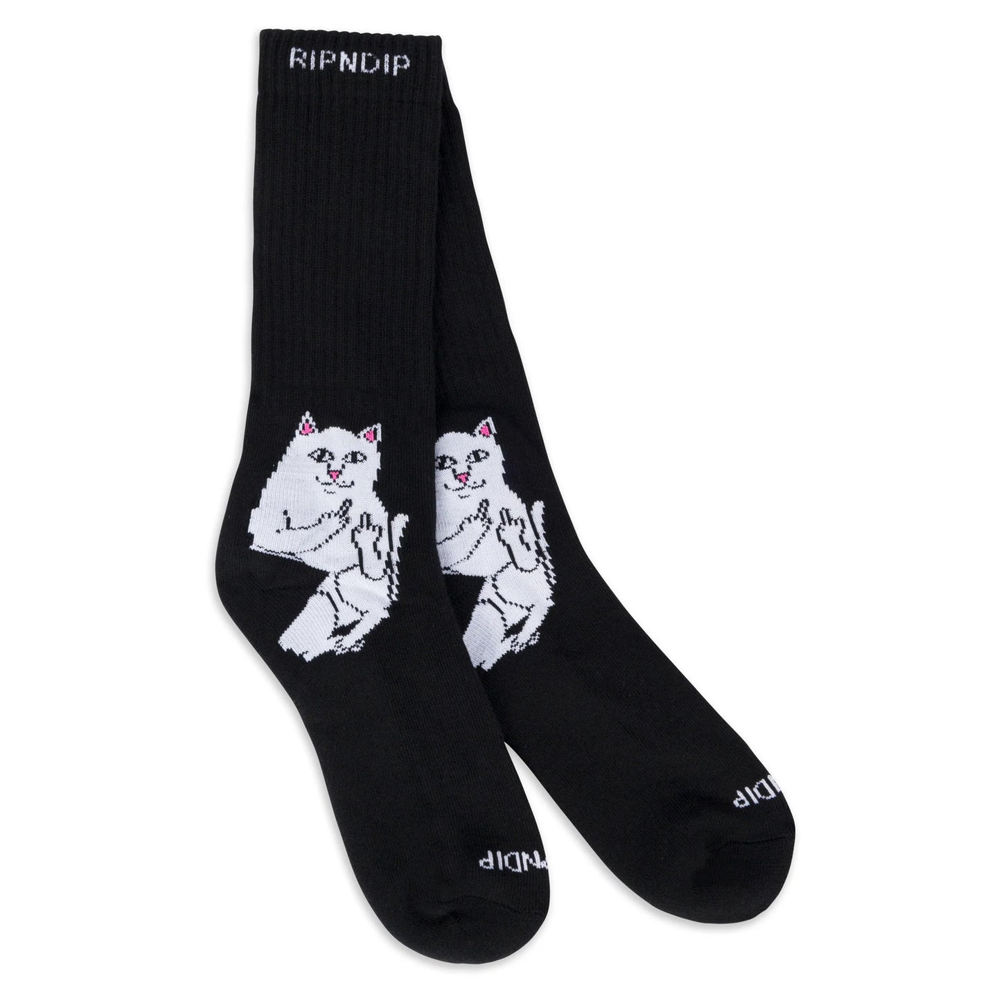 RIPNDIP | Calcetas Lord Nermal Negras | Algodón 70% | Colección Essentials Irreverentes POW Flagship