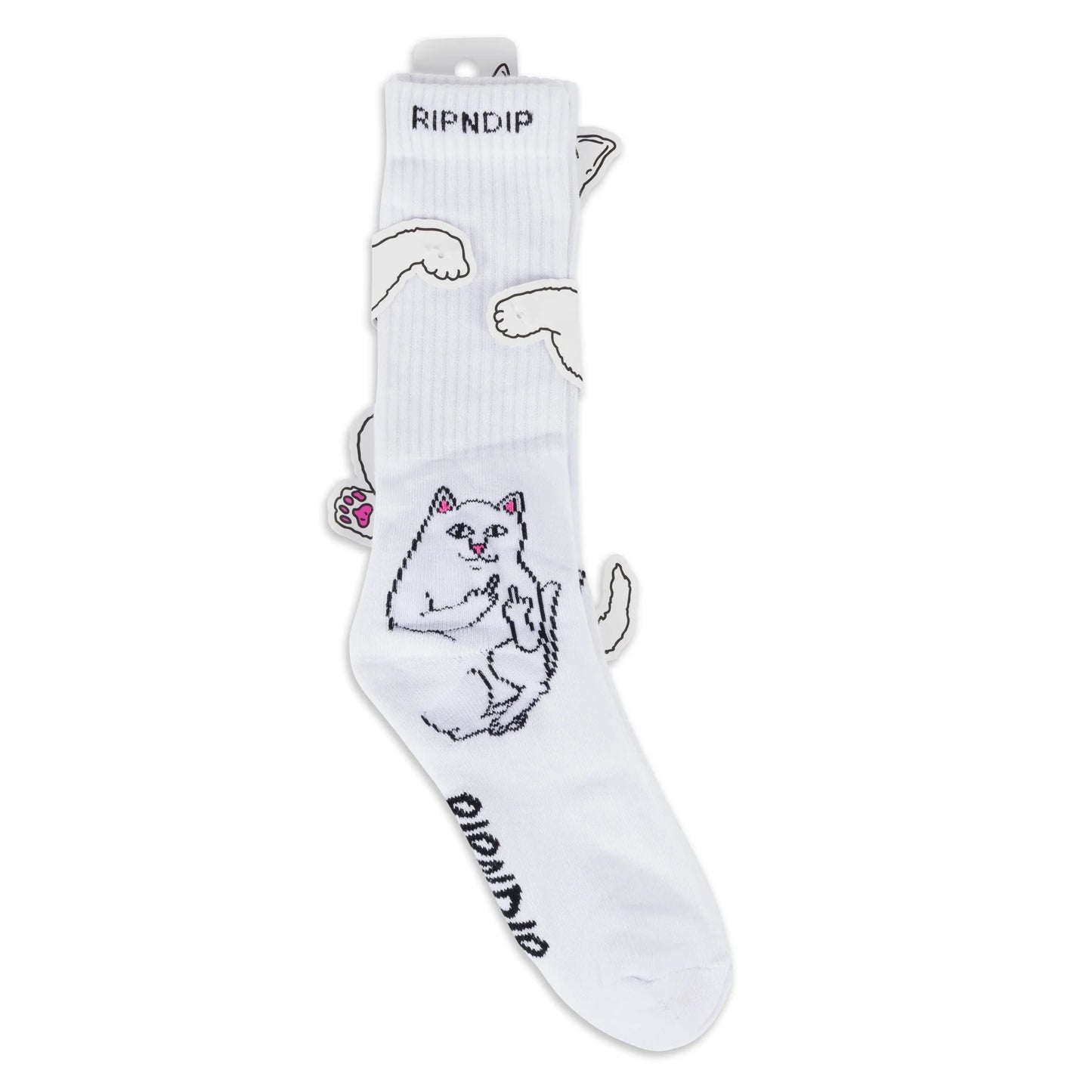 RIPNDIP | Calcetas Lord Nermal Blancas | Tejido Jacquard Ultra Suave | Colección Essentials POW Flagship