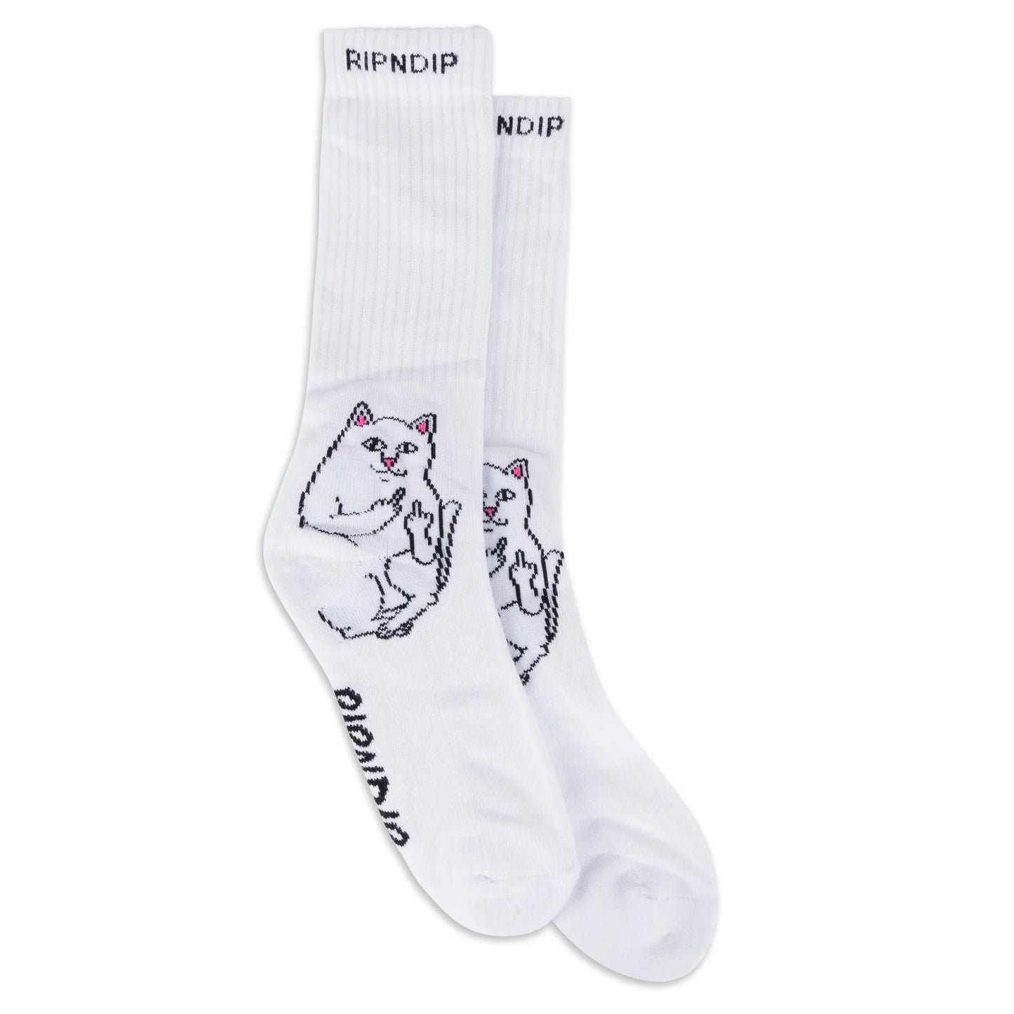 RIPNDIP | Calcetas Lord Nermal Blancas | Tejido Jacquard Ultra Suave | Colección Essentials POW Flagship