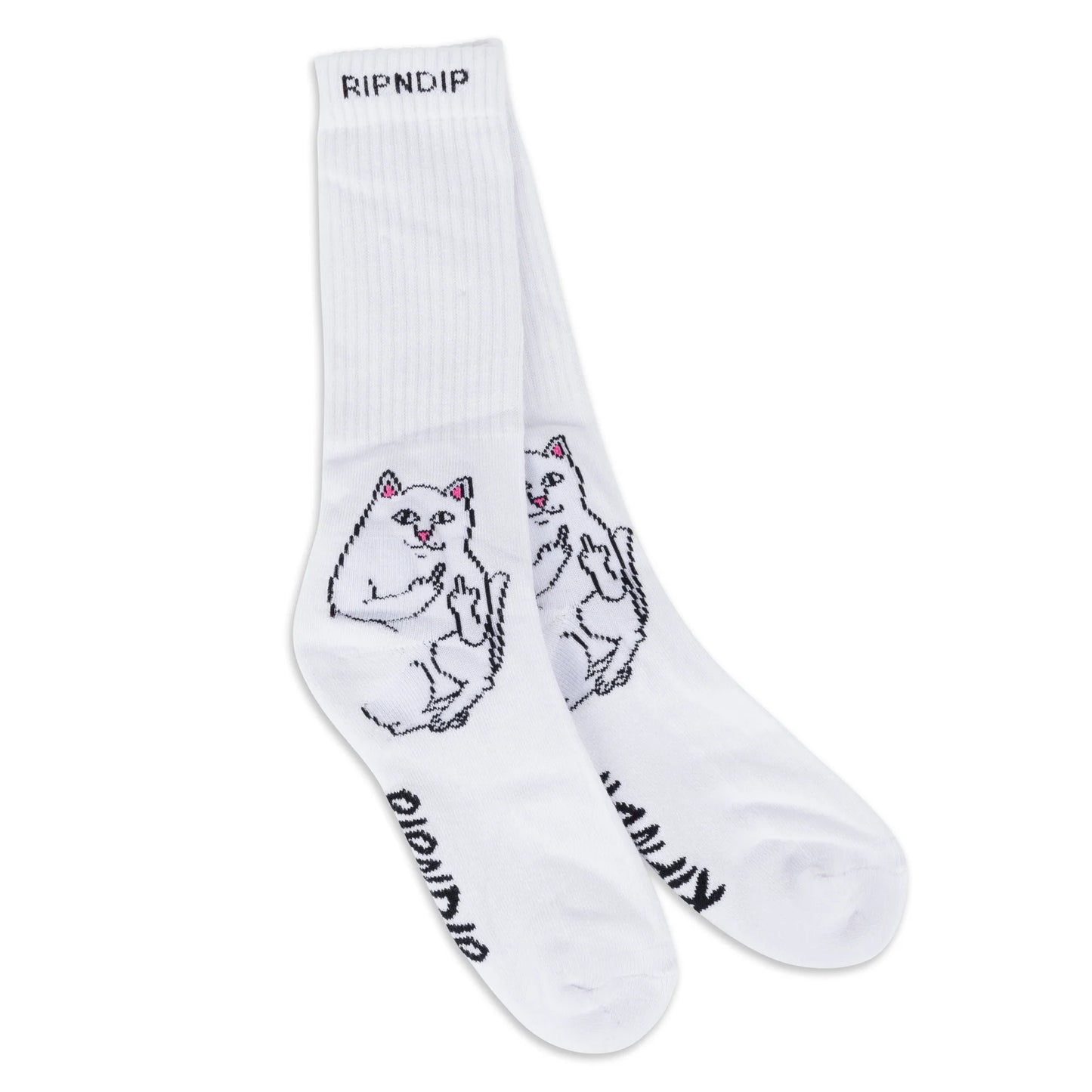 RIPNDIP | Calcetas Lord Nermal Blancas | Tejido Jacquard Ultra Suave | Colección Essentials POW Flagship