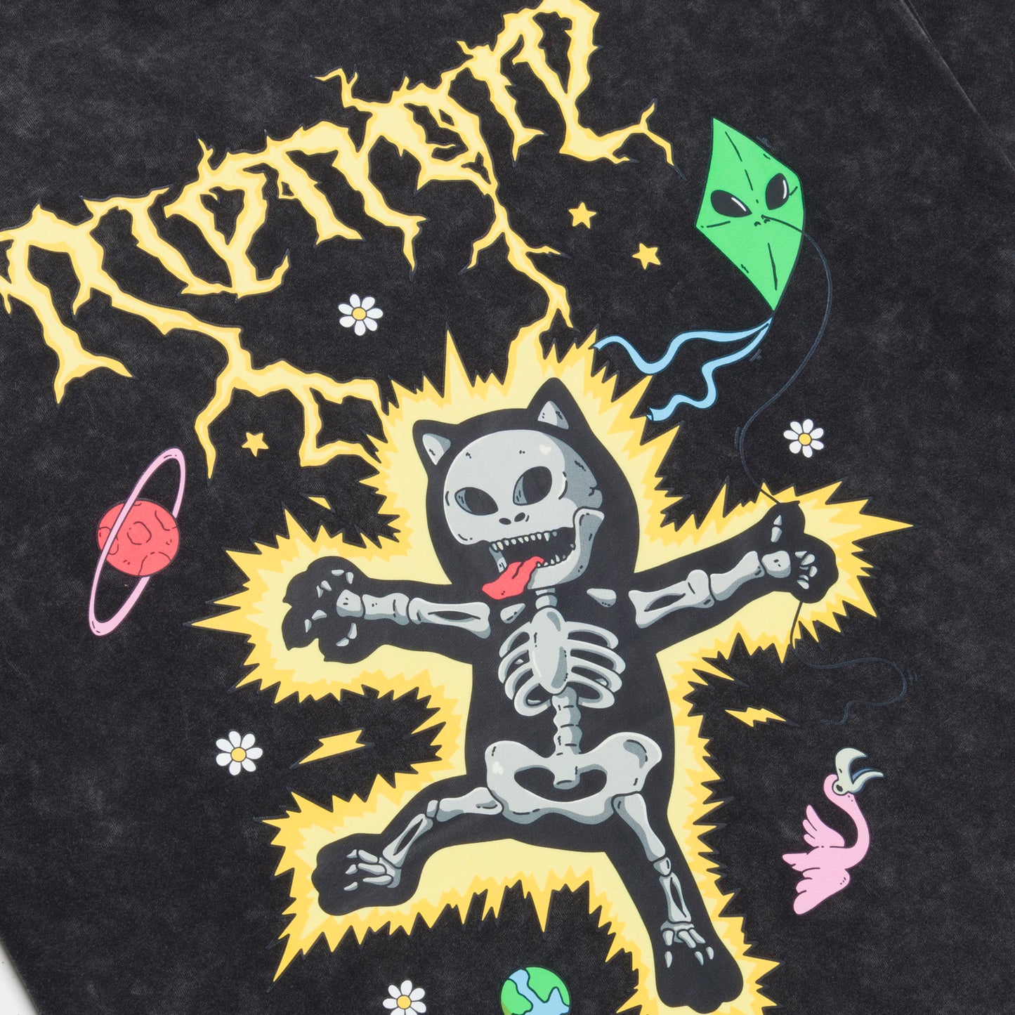 RIPNDIP | Camiseta Electric (Black Wash) | Algodón 180g + Gráficos Ultrabrillantes | Envíos a toda Venezuela
