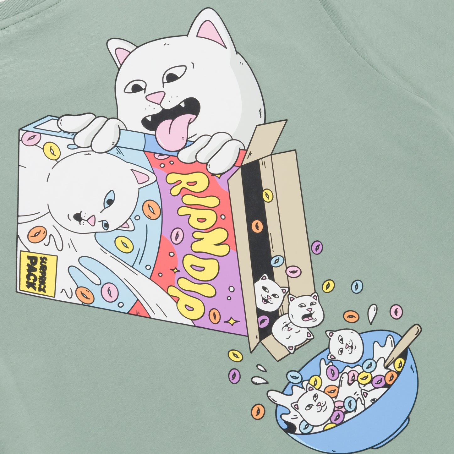 RIPNDIP | Camiseta Nerm Os (Dusty Sage) | Algodón 180g + Gráficos Retro Ultrabrillantes | Envíos a toda Venezuela