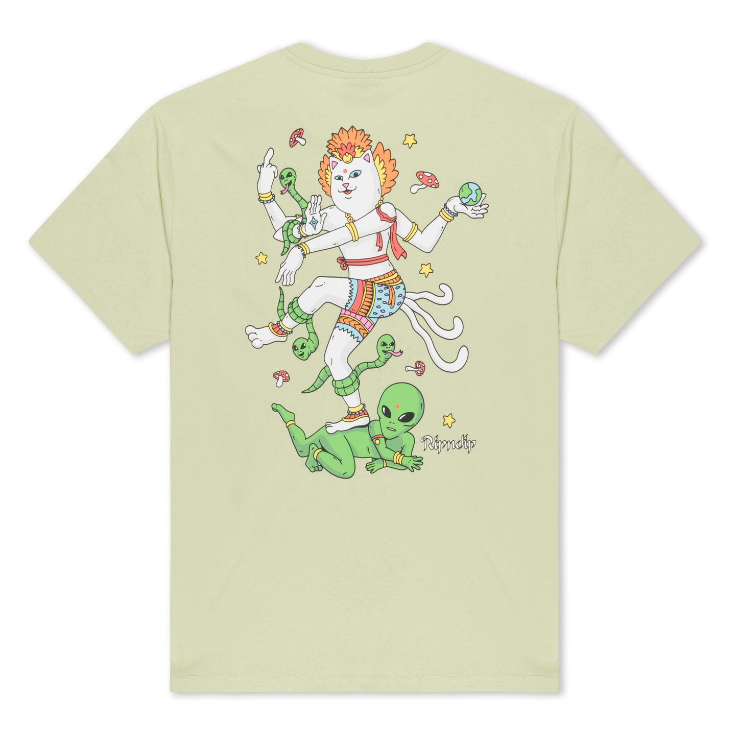 RIPNDIP | Camiseta Alien Whisperer (Light Moss) | Algodón 180g + Gráficos Extraterrestres | Envíos a toda Venezuela