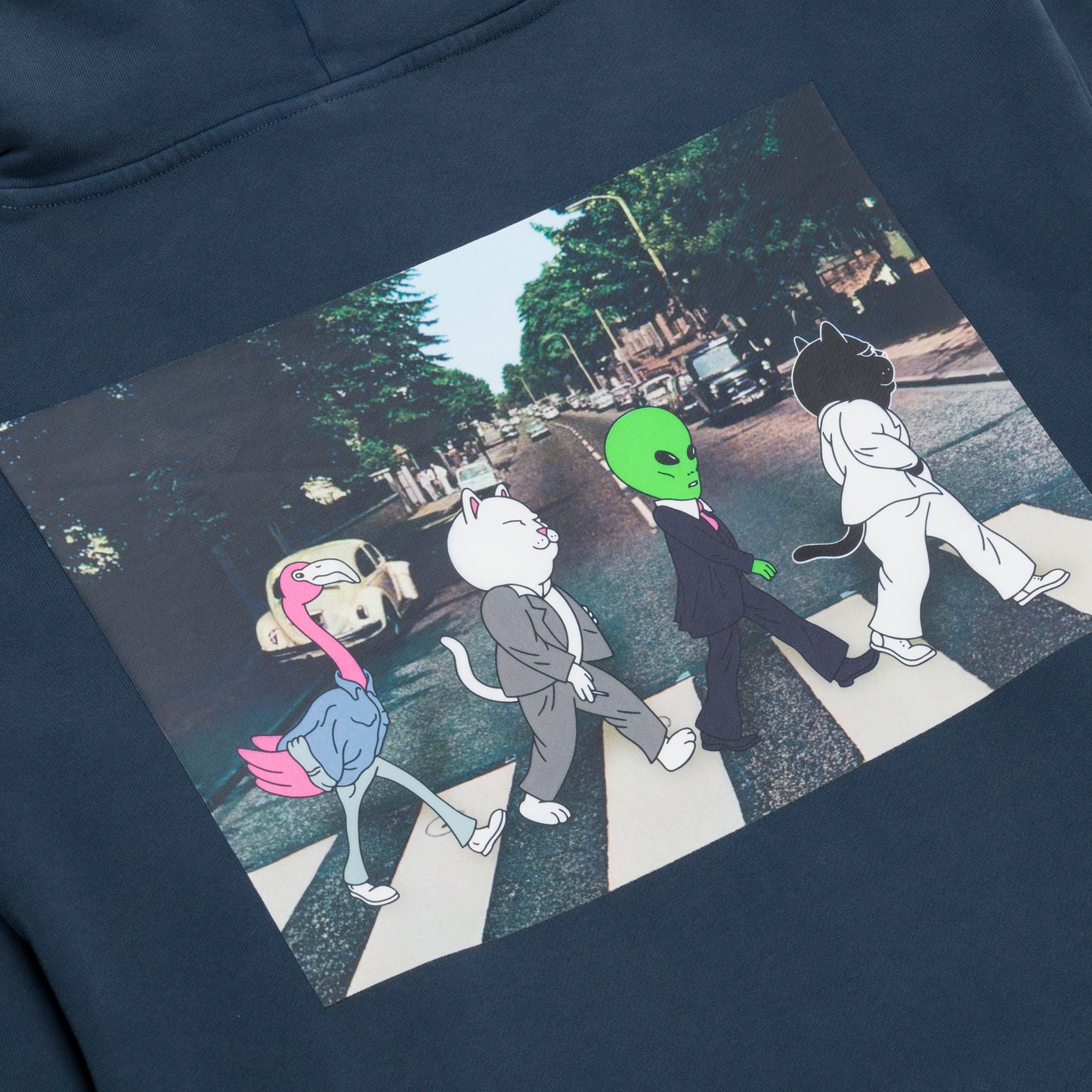 RIPNDIP | Hoodie Crosswalk (Navy Vintage Wash) | Algodón 100% + Estampado Peatonal | Envío a toda Venezuela