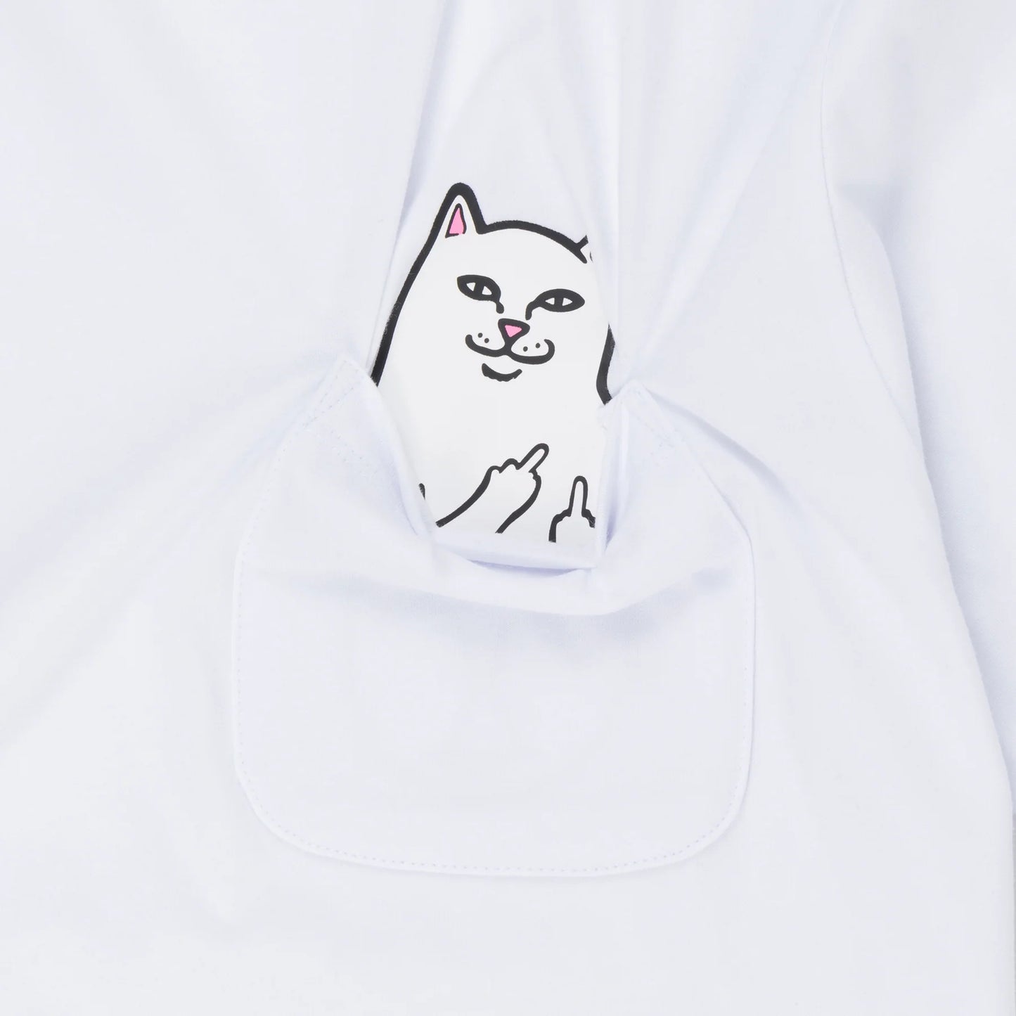 RIPNDIP | Camiseta Pocket Lord Nermal Blanca | Algodón 180 GSM | Colección Clásicos POW Flagship