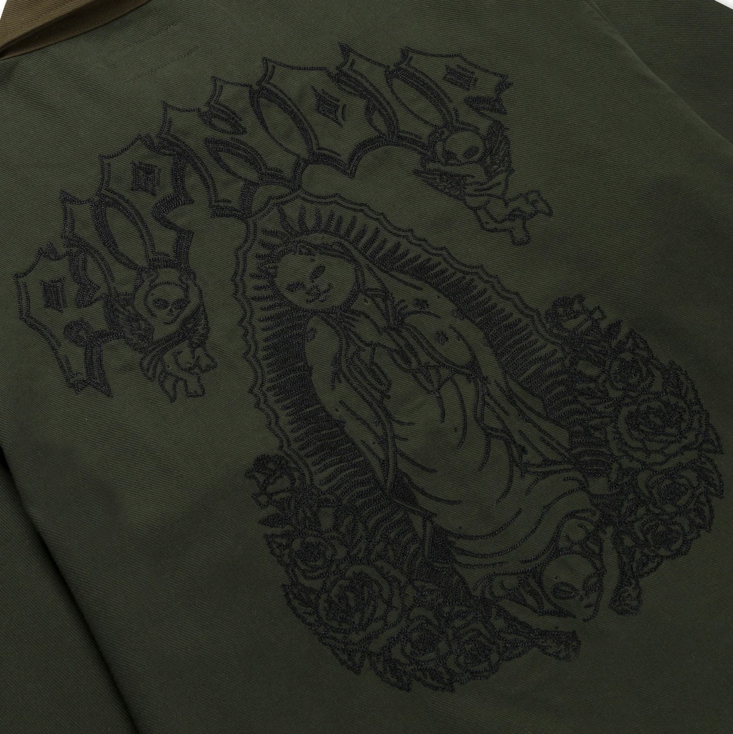 RIPNDIP | Chaqueta Work Mother Nerm Verde Olivo | Algodón 100% | Streetwear Funcional POW Flagship