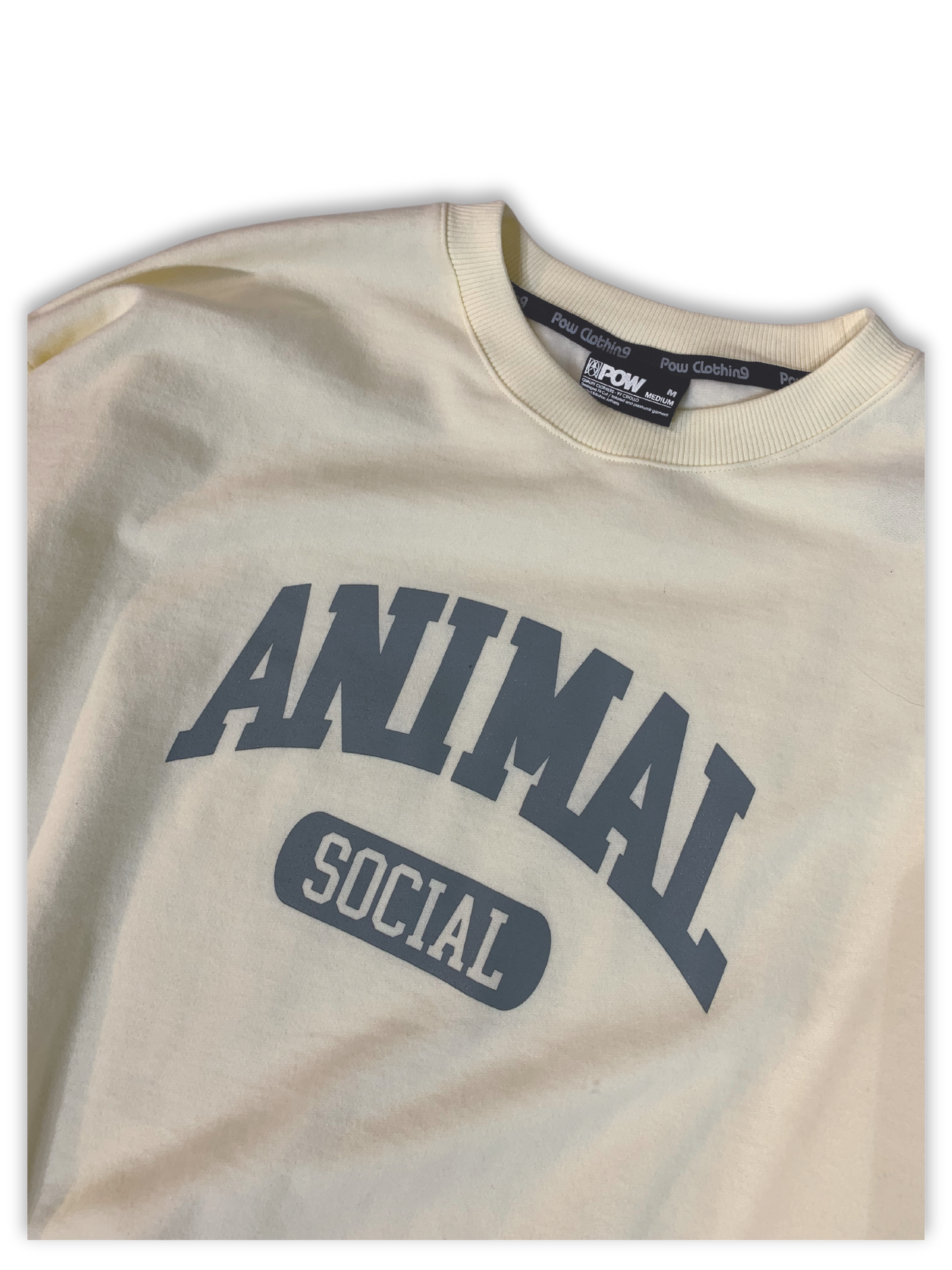 POW Crewneck | Animal Social | Algodón 100% Pesado | Estampado de Culto Venezuela