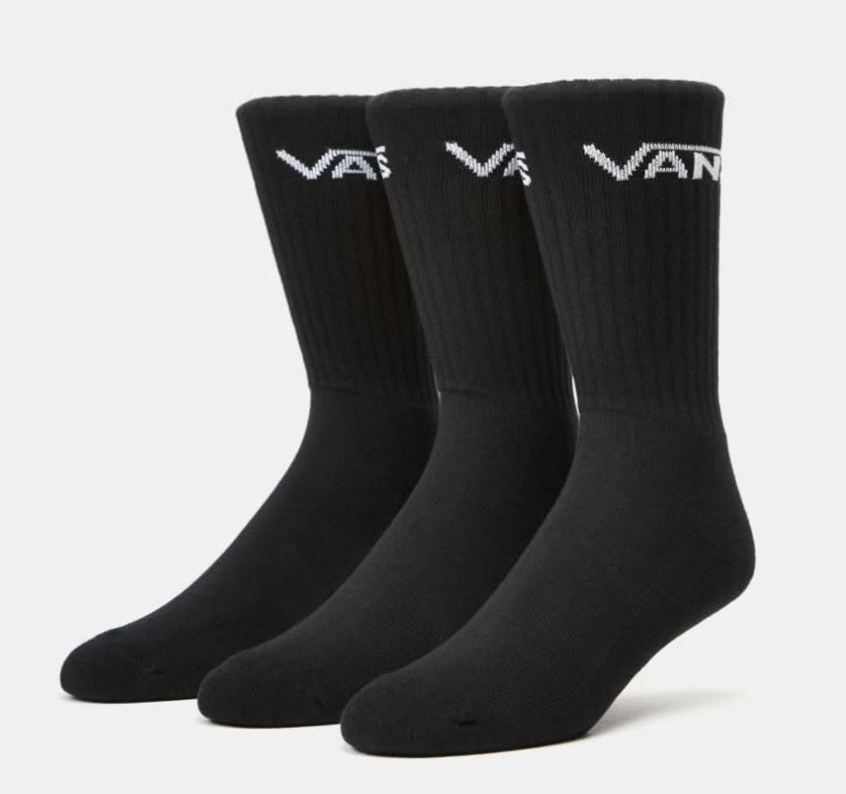 Vans Classic Crew 3 Pack Socks Black
