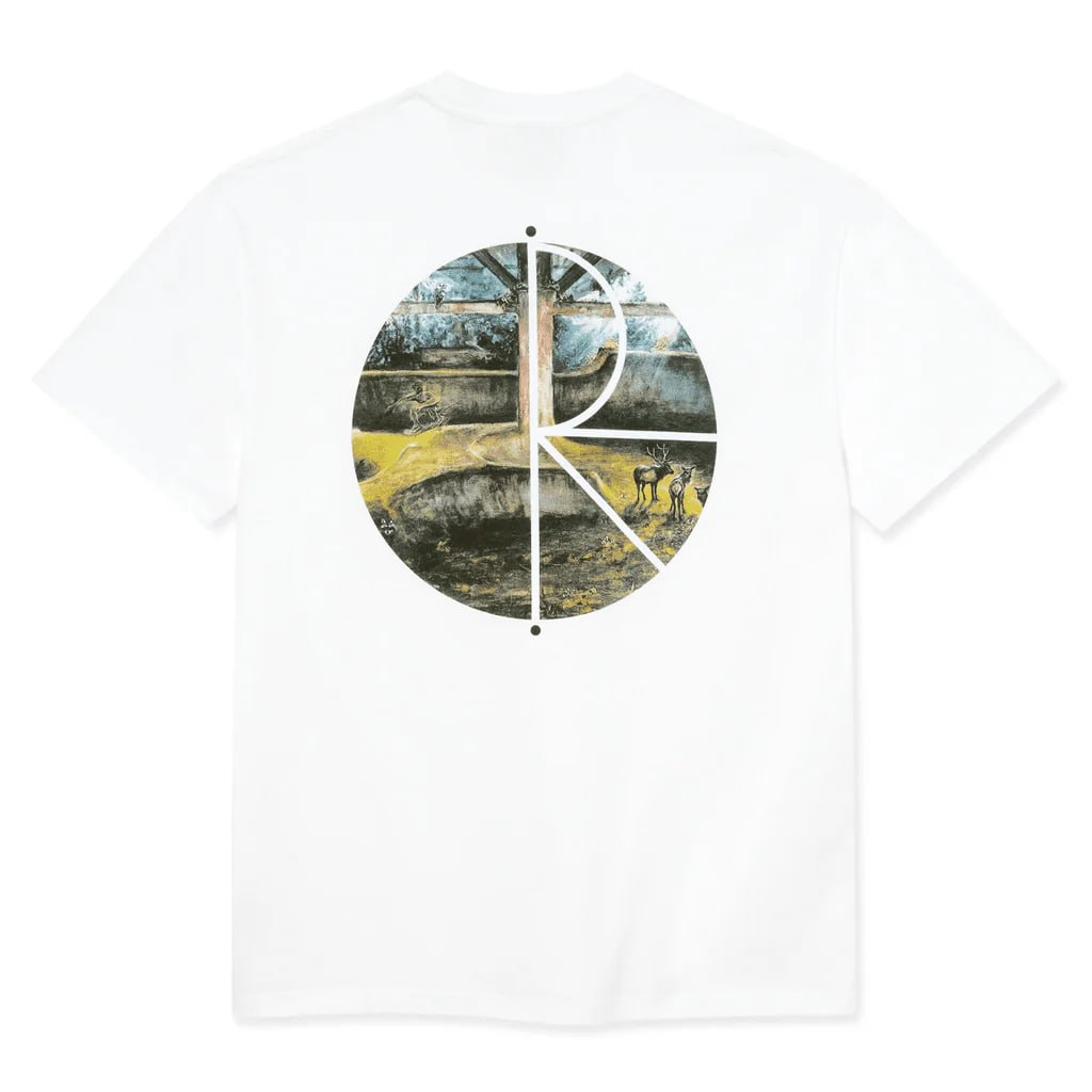 POLAR SKATE CO. | Camiseta Burnside 2084 Blanca | Logo Serigrafiado | Streetwear