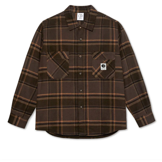 Polar Skate Co. Mike LS Flannel | 100% Algodón | Brown/Mauve | Skatewear Esencial