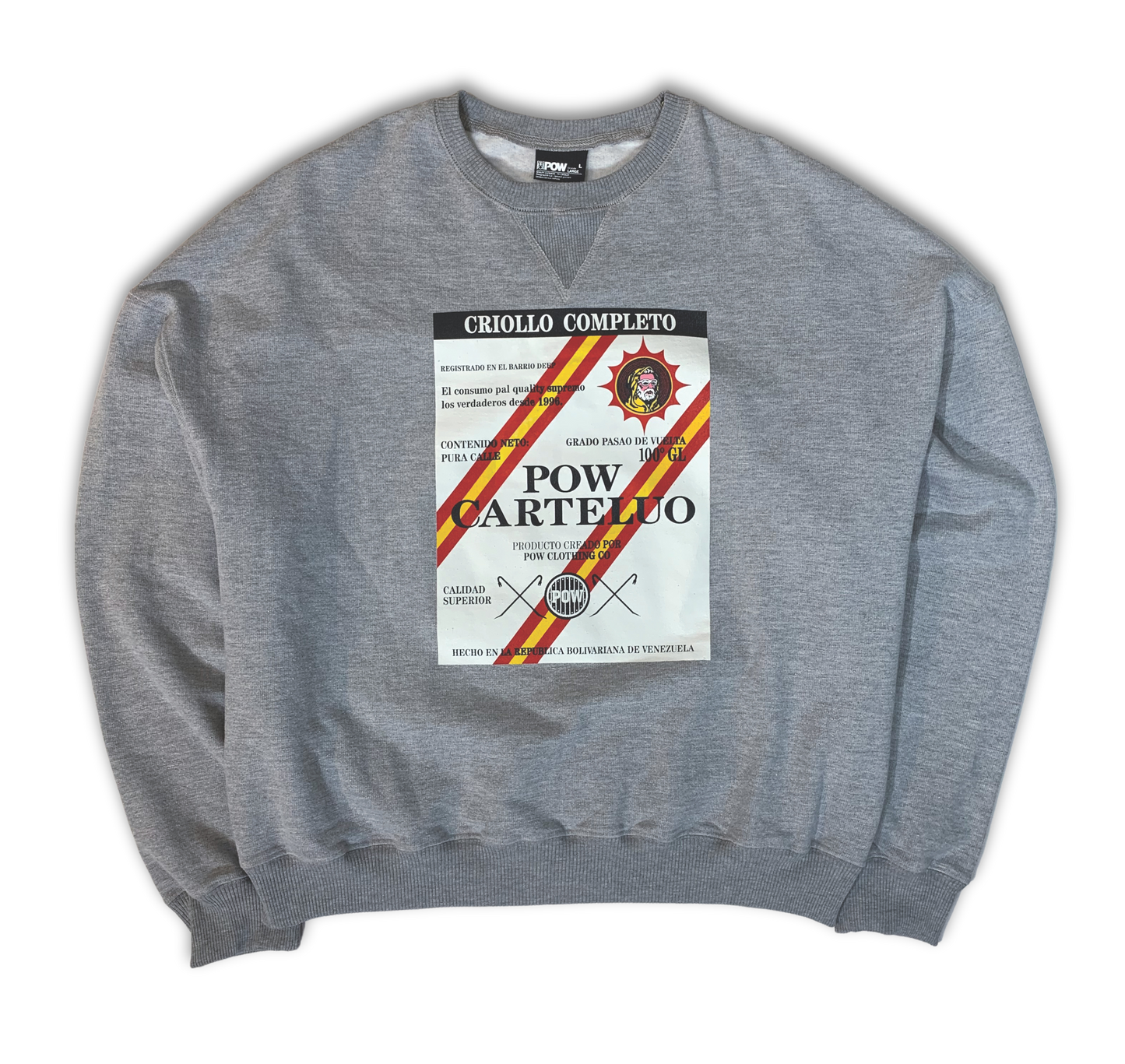 POW Crewneck | Carteluo Pesado | Algodón 100% | Icono Cartujo
