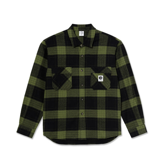 Polar Skate Co Mike L/S Flannel Shirt | Navy/Teal | 100% Algodón | Flow a Cuadros