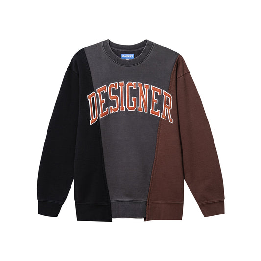 Market Studios designer panel crewneck black