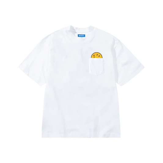 MARKET STUDIOS. Peek-A-Boo Pocket T-Shirt (White)