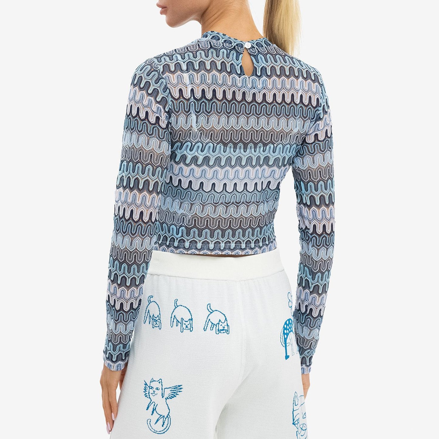 Waves crochet crop Lon sleeve RIPNDIP