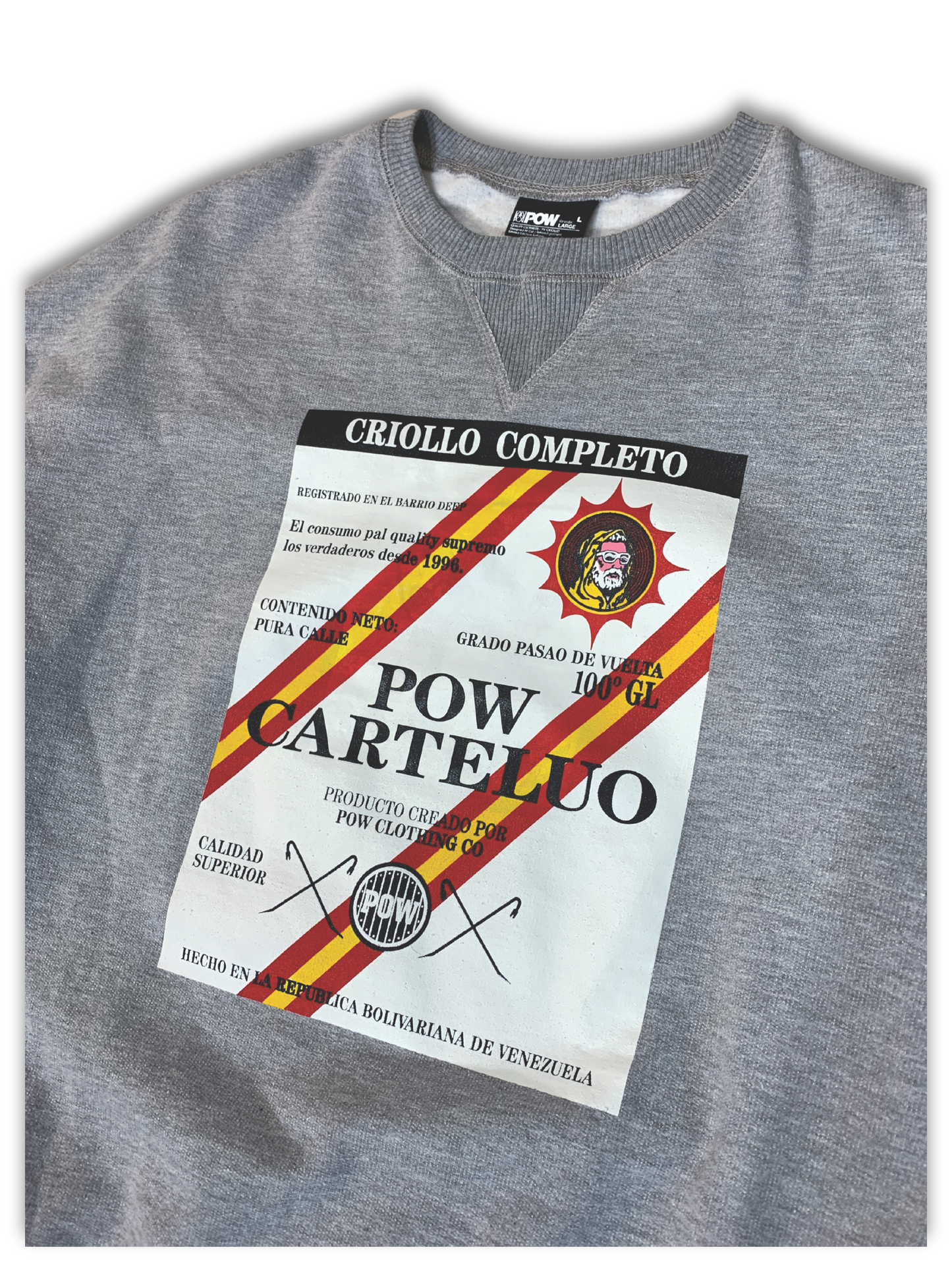 POW Crewneck | Carteluo Pesado | Algodón 100% | Icono Cartujo