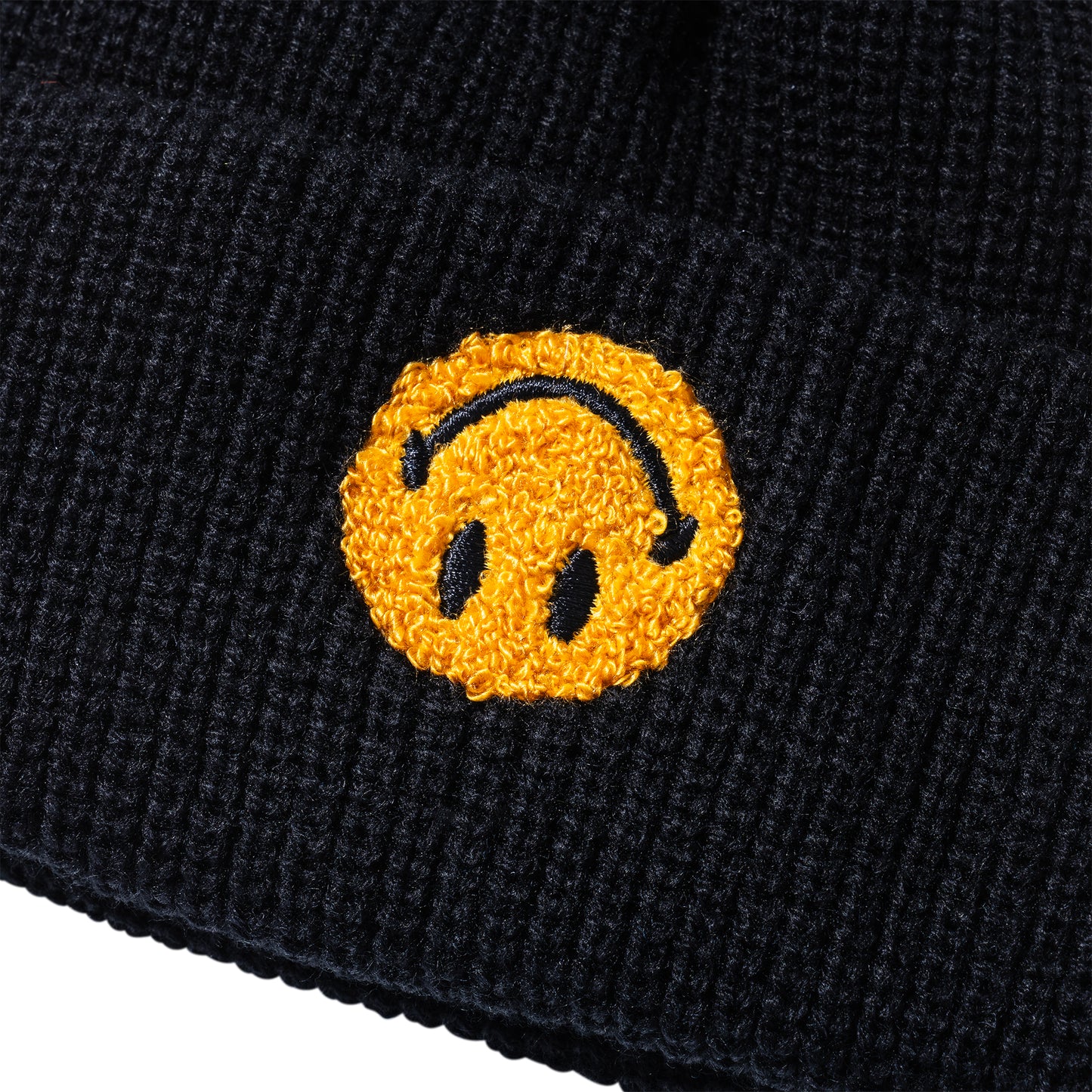 MARKET - SMILEY UPSIDE DOWN BEANIE (BLACK)