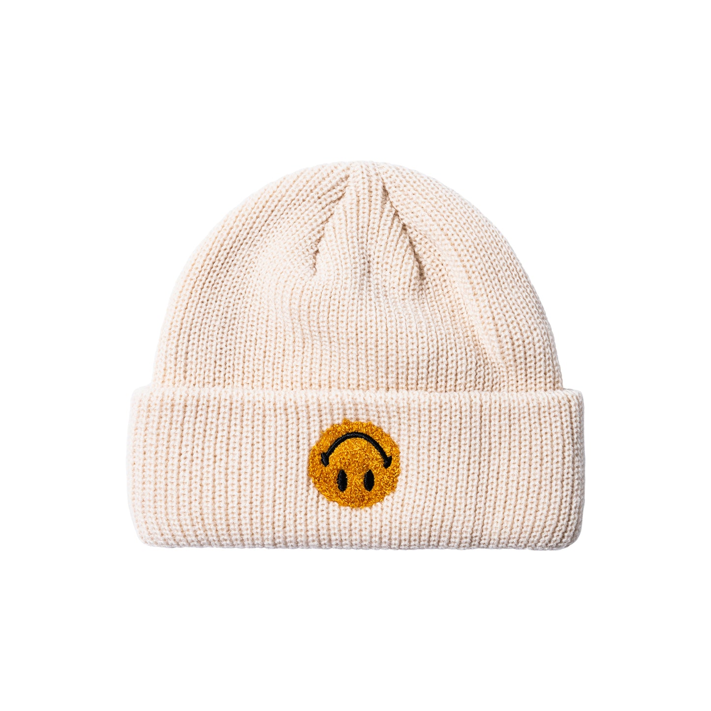 MARKET - SMILEY UPSIDE DOWN BEANIE (ECRU)