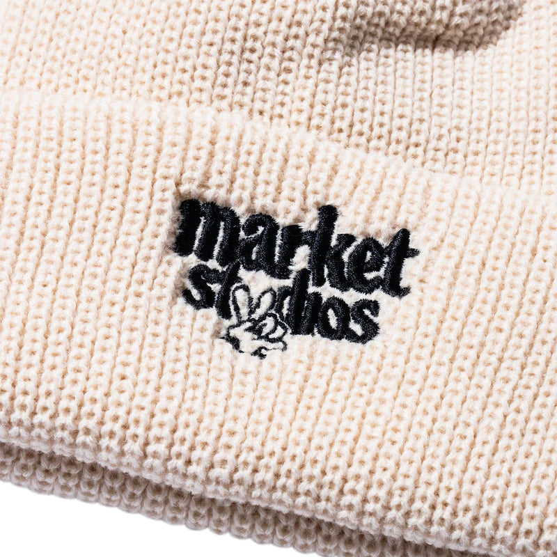 MARKET - SMILEY UPSIDE DOWN BEANIE (ECRU)