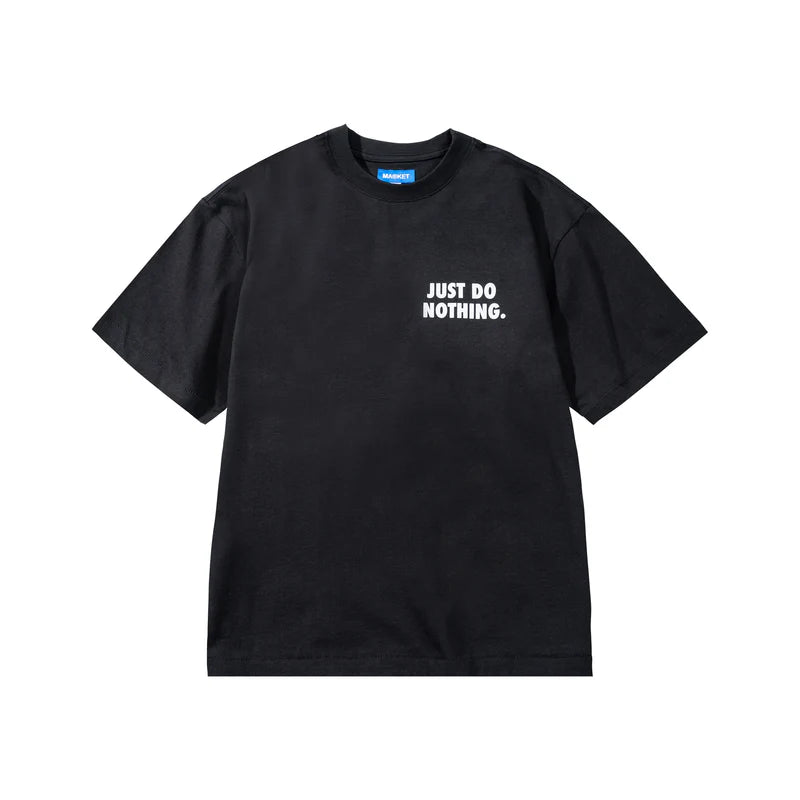 MARKET - JUST DO NOTHING FALL T-SHIRT (WASHED-BLACK)