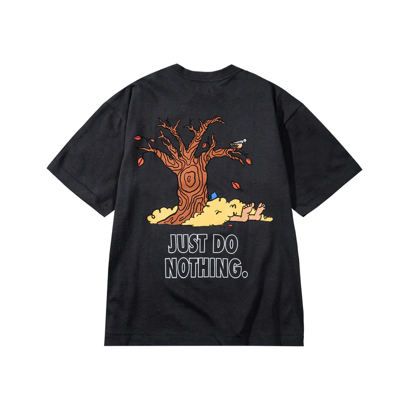 MARKET - JUST DO NOTHING FALL T-SHIRT (WASHED-BLACK)