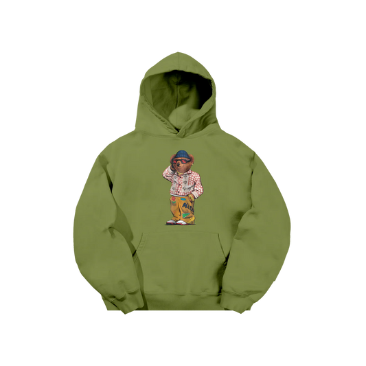 MARKET STUDIOS. Folk Fitted Bear Hoodie