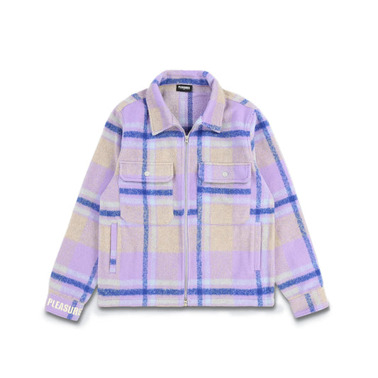 PLEASURES folklore plaid work jacket purple