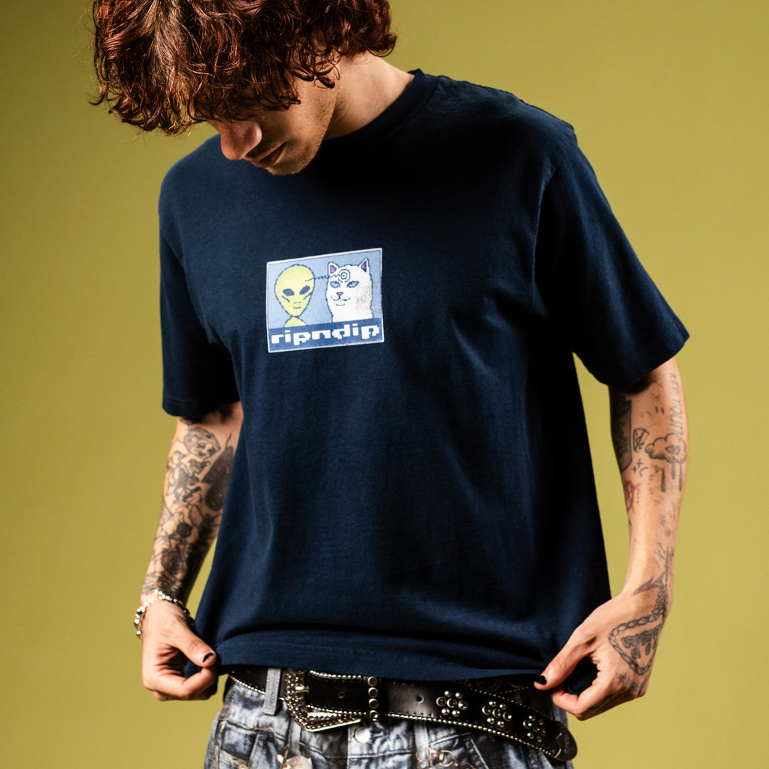Brain Power Tee (Navy)-RIPNDIP