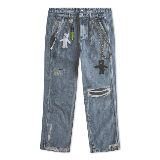 Real Straight Leg Denim Pants (Light Wash)