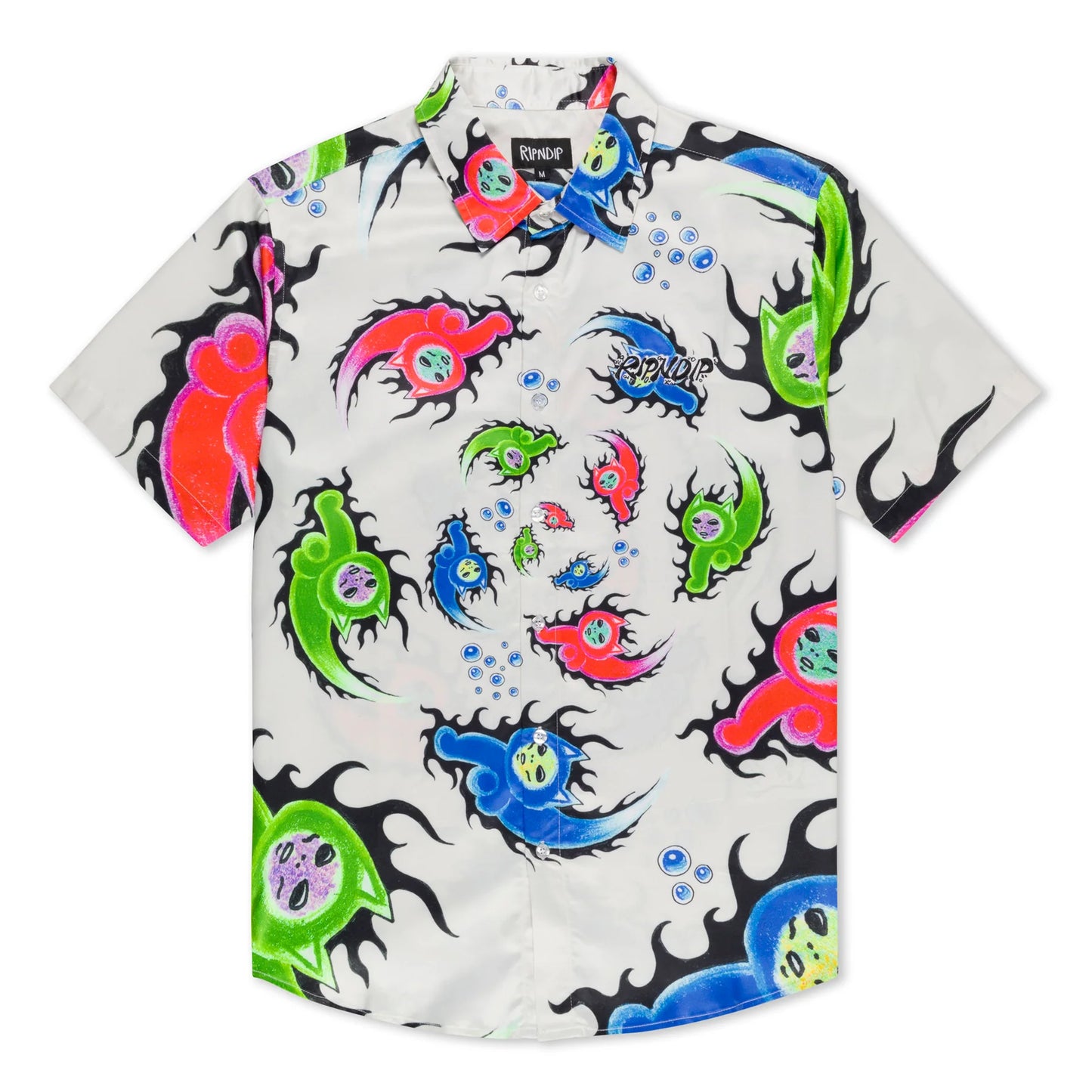 RIPNDIP | Camisa Ember Gris Polvo | Poliéster 100% | Colección Ígnea POW Flagship