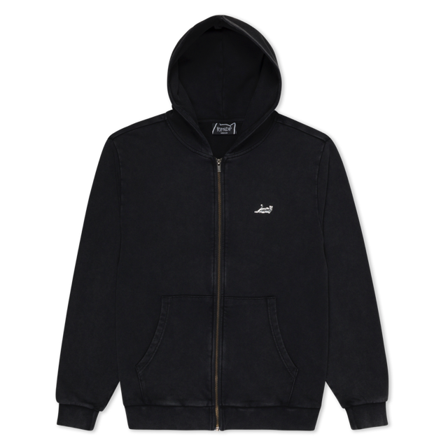 CASTANZA ZIP UP HOODIE (BLACK VINTAGE WASH) RIPNDIP