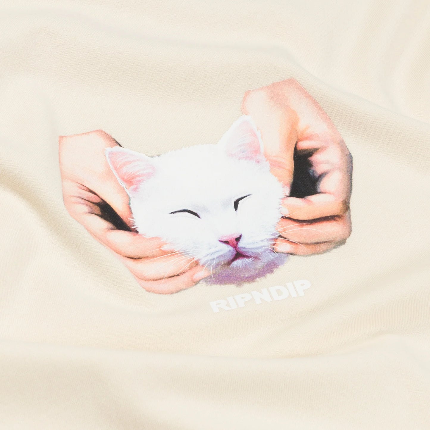 RIPNDIP - HAPPY KITTY TEE (NATURAL)