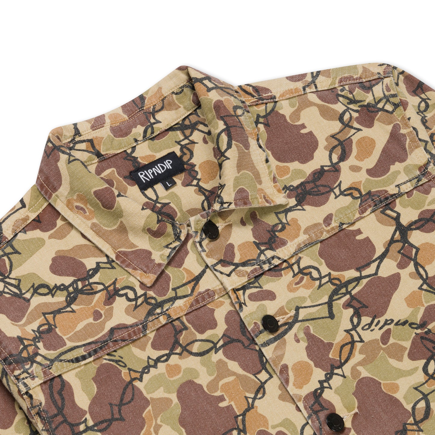 RIPNDIP | Chaqueta Wired Button Up (Tan Camo) | Algodón Twill 100% + Bolsillos Tácticos | Envío a toda Venezuela