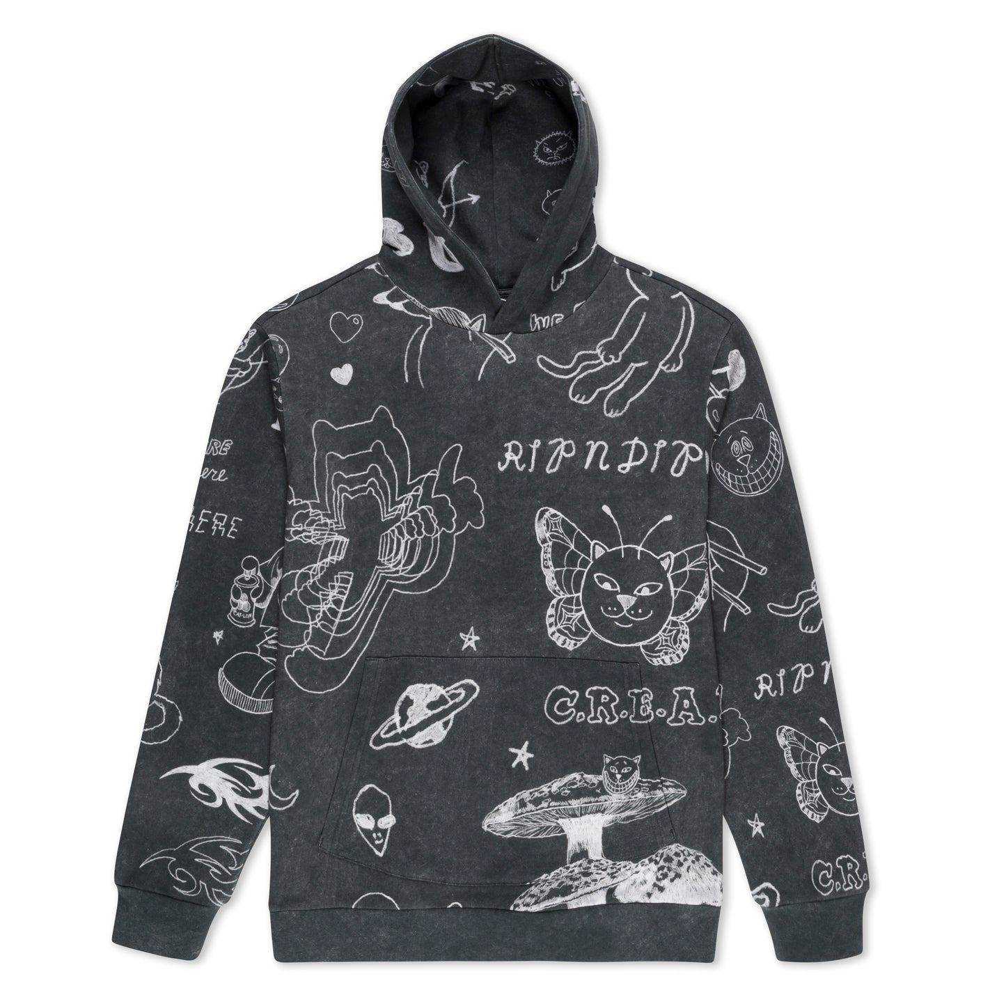 RIPNDIP | Hoodie Nermal Domination (Black Vintage) | Algodón 360 GSM + Full Print | Envío a toda Venezuela