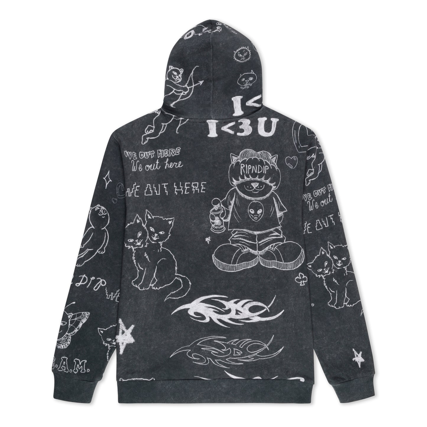 RIPNDIP | Hoodie Nermal Domination (Black Vintage) | Algodón 360 GSM + Full Print | Envío a toda Venezuela