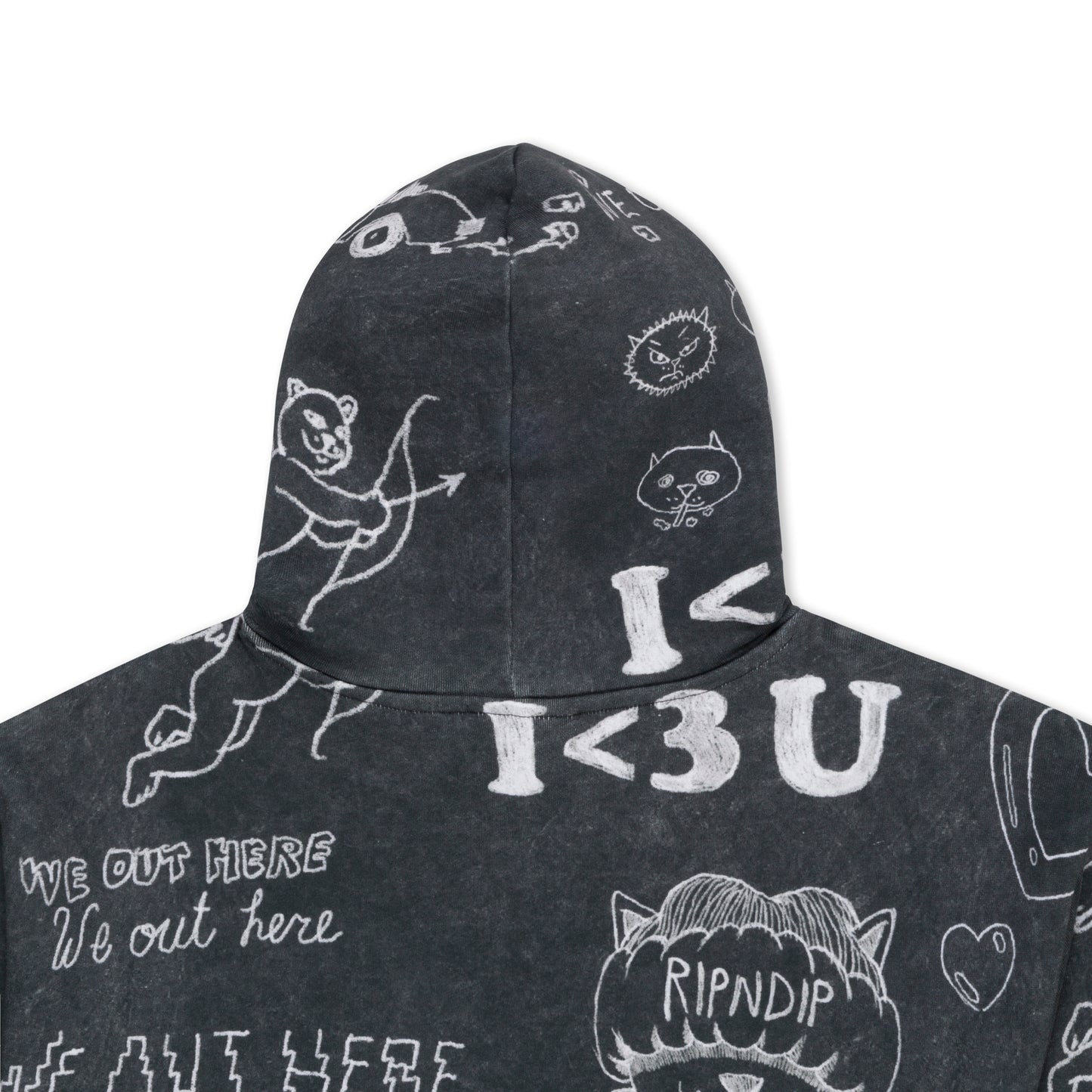 RIPNDIP | Hoodie Nermal Domination (Black Vintage) | Algodón 360 GSM + Full Print | Envío a toda Venezuela