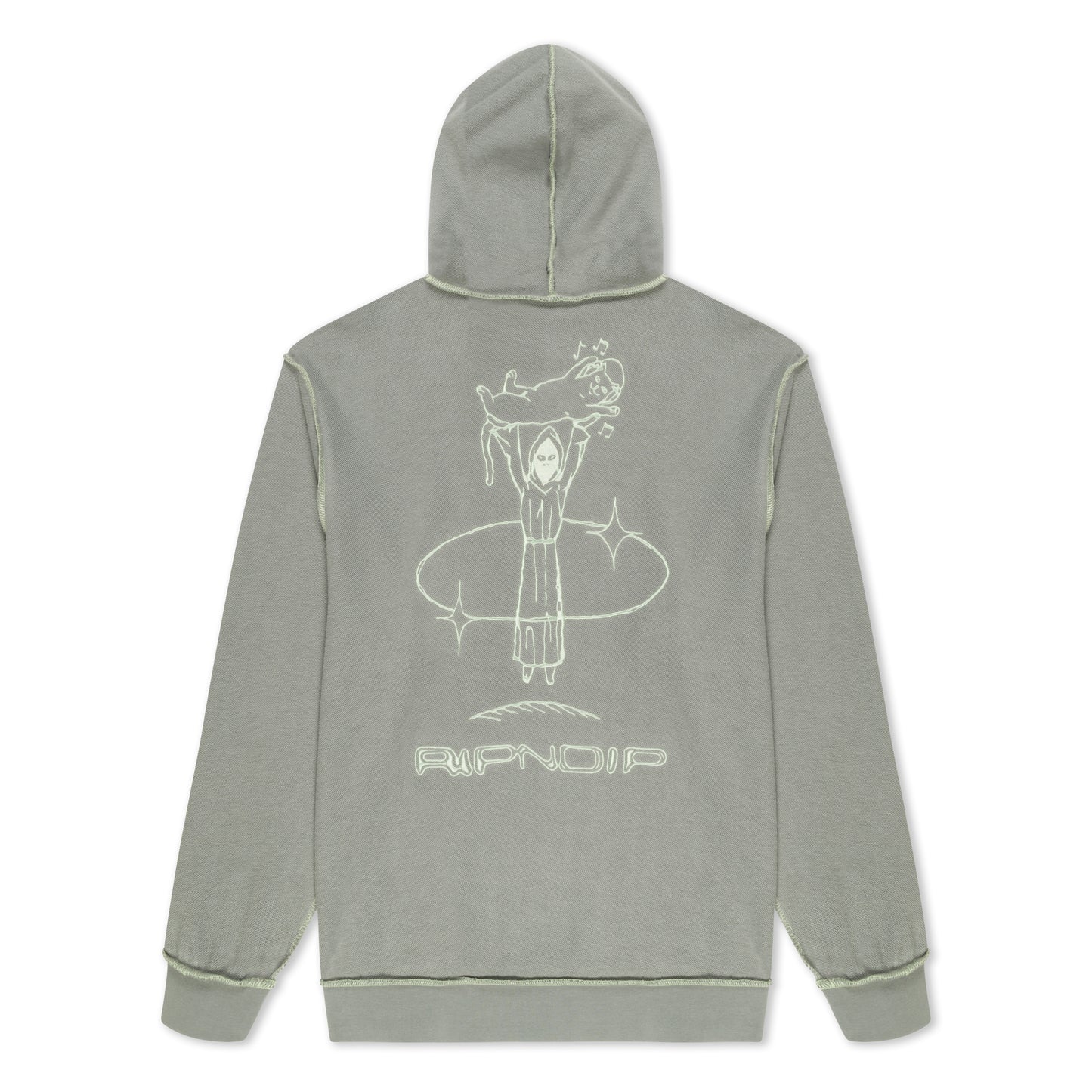 RIPNDIP | Hoodie Saturn Reverse Stitch (Steel Grey) | Franela Algodón 100% + Bordado Invertido | Envío a toda Venezuela